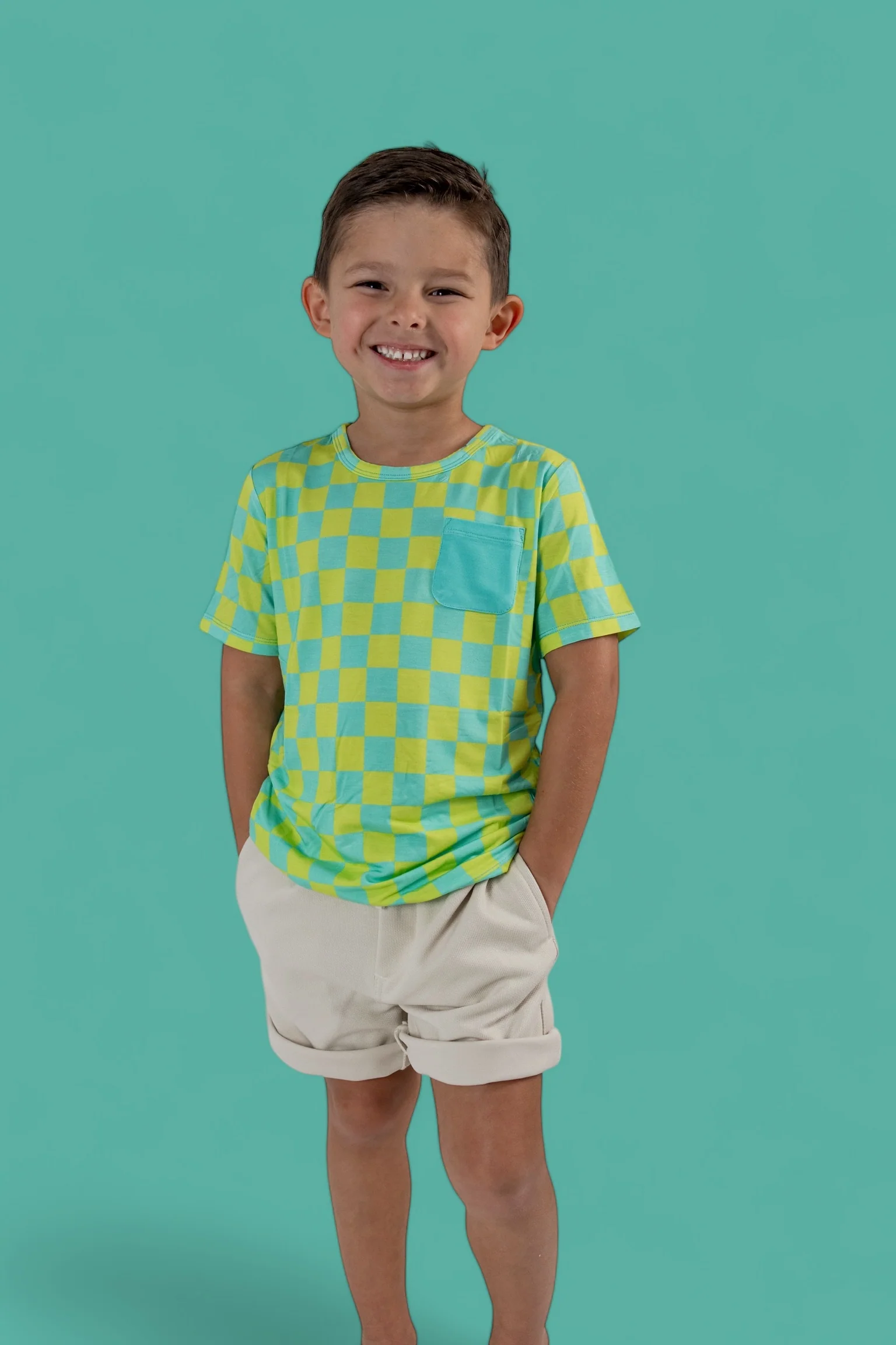 BE BOLD CHECKERS DREAM POCKET TEE - Image 3