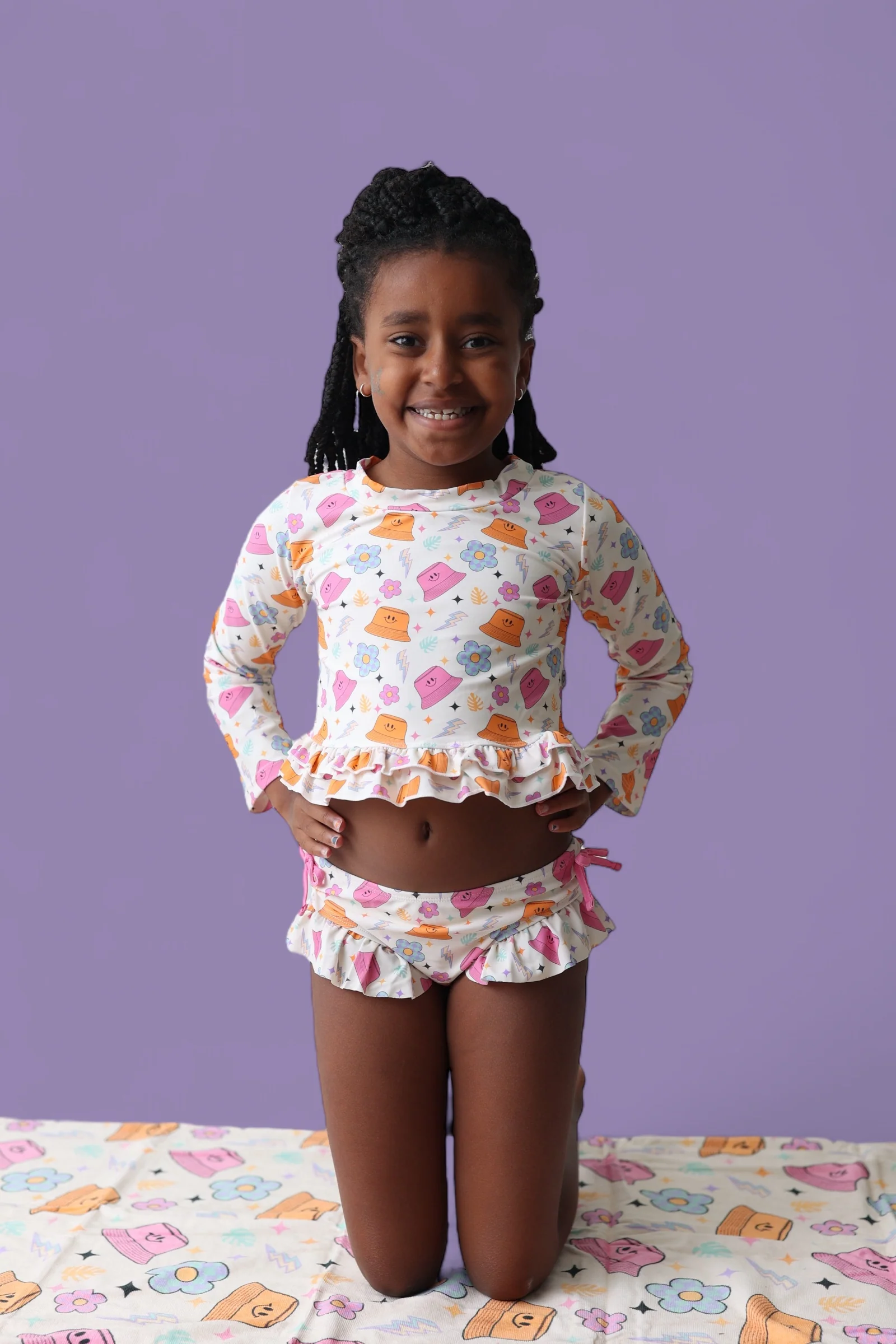 BEACH FOR DAISIES DREAM TWO-PIECE RASH GUARD RUFFLE SWIM SUIT - Image 13