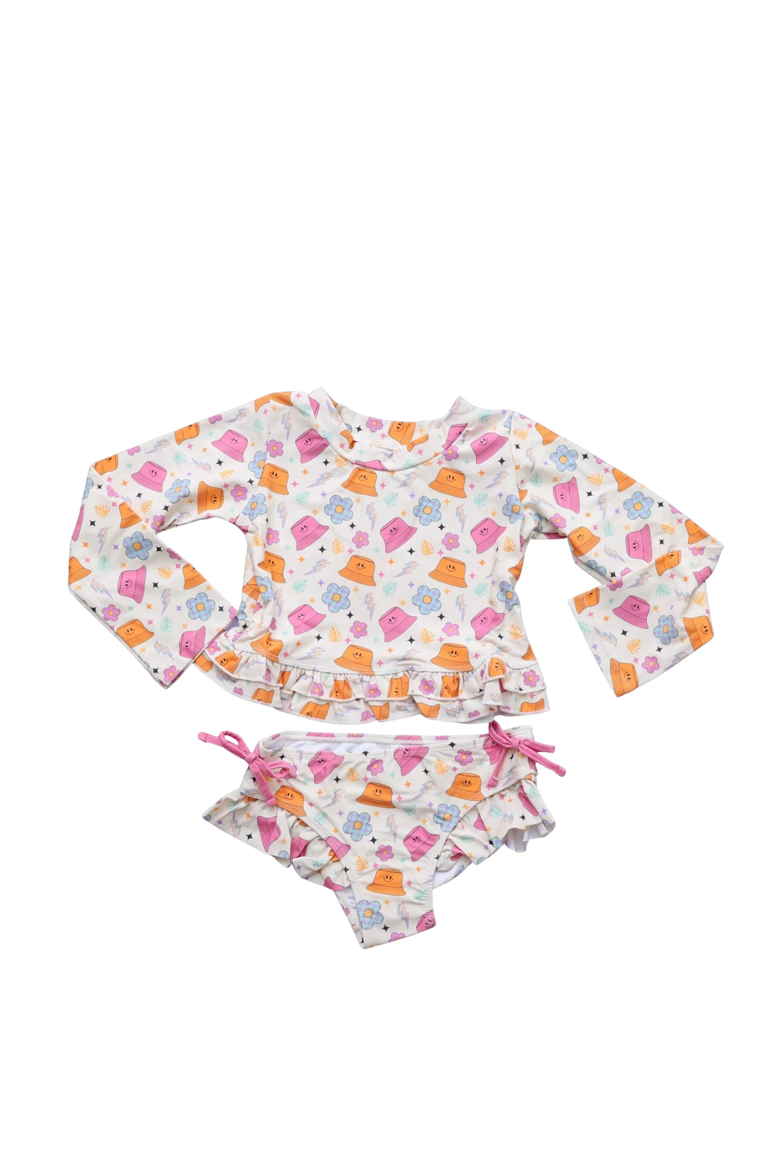 BEACH FOR DAISIES DREAM TWO-PIECE RASH GUARD RUFFLE SWIM SUIT - Image 15