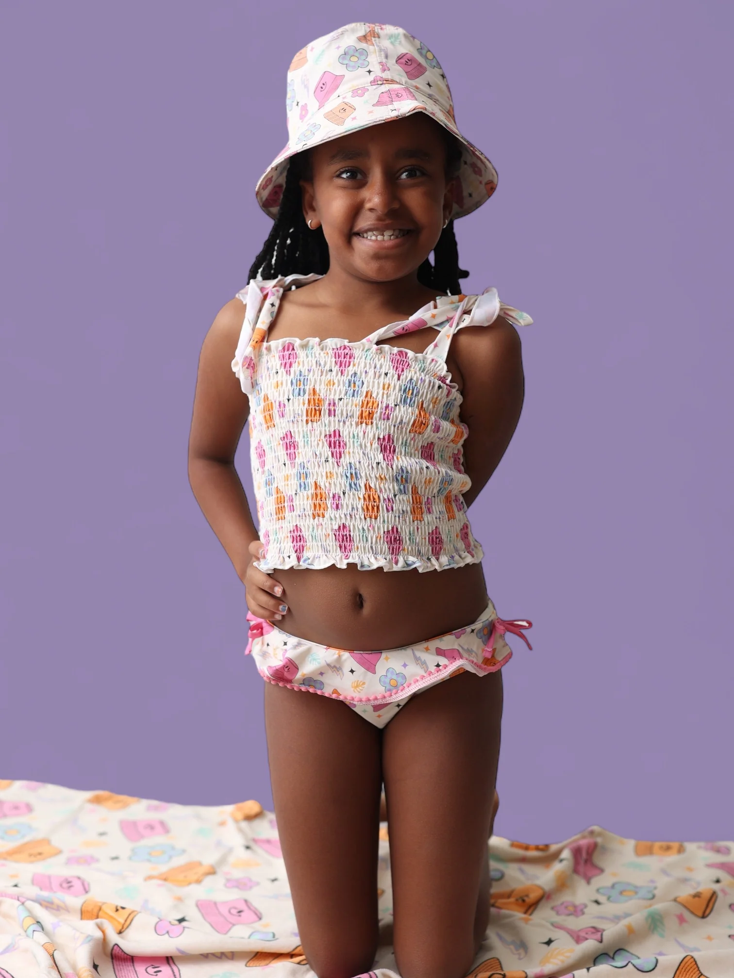 BEACH FOR DAISIES DREAM SMOCKED TANKINI TWO PIECE SWIM SUIT - Image 12