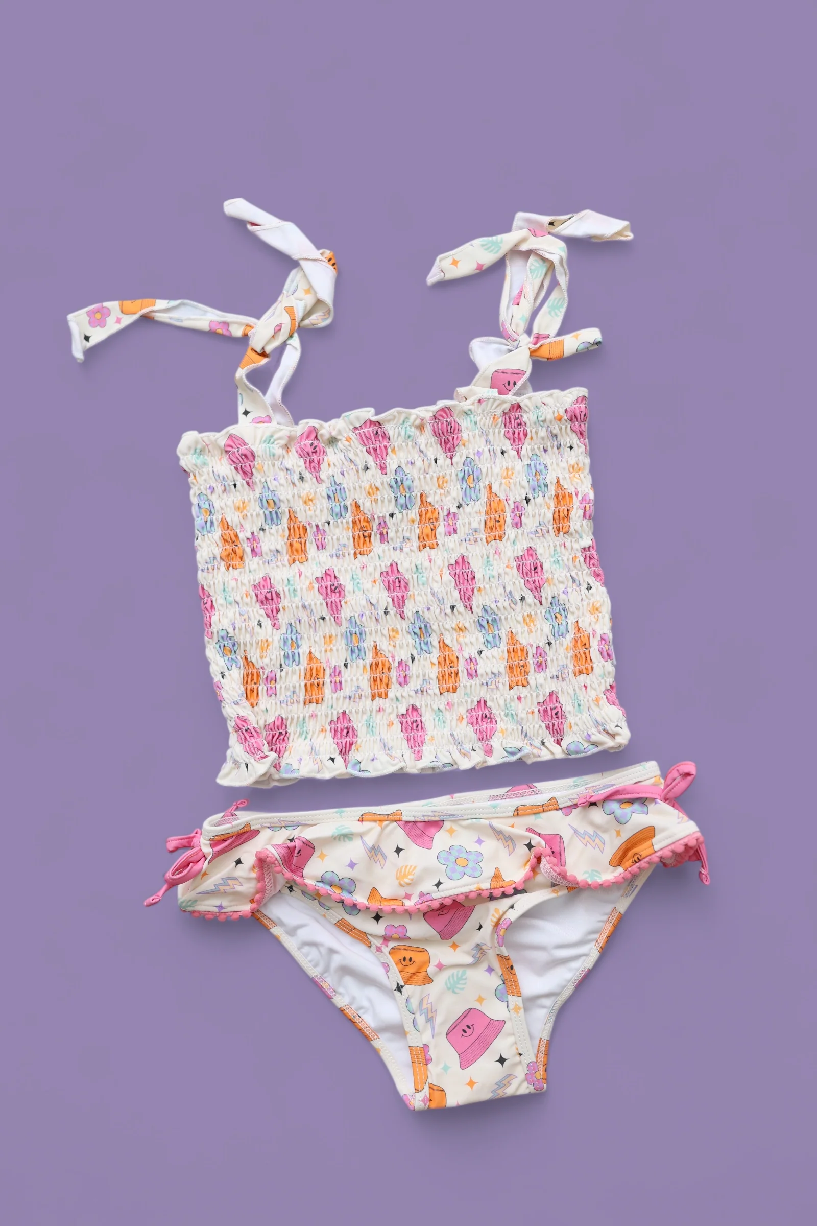 BEACH FOR DAISIES DREAM SMOCKED TANKINI TWO PIECE SWIM SUIT - Image 3