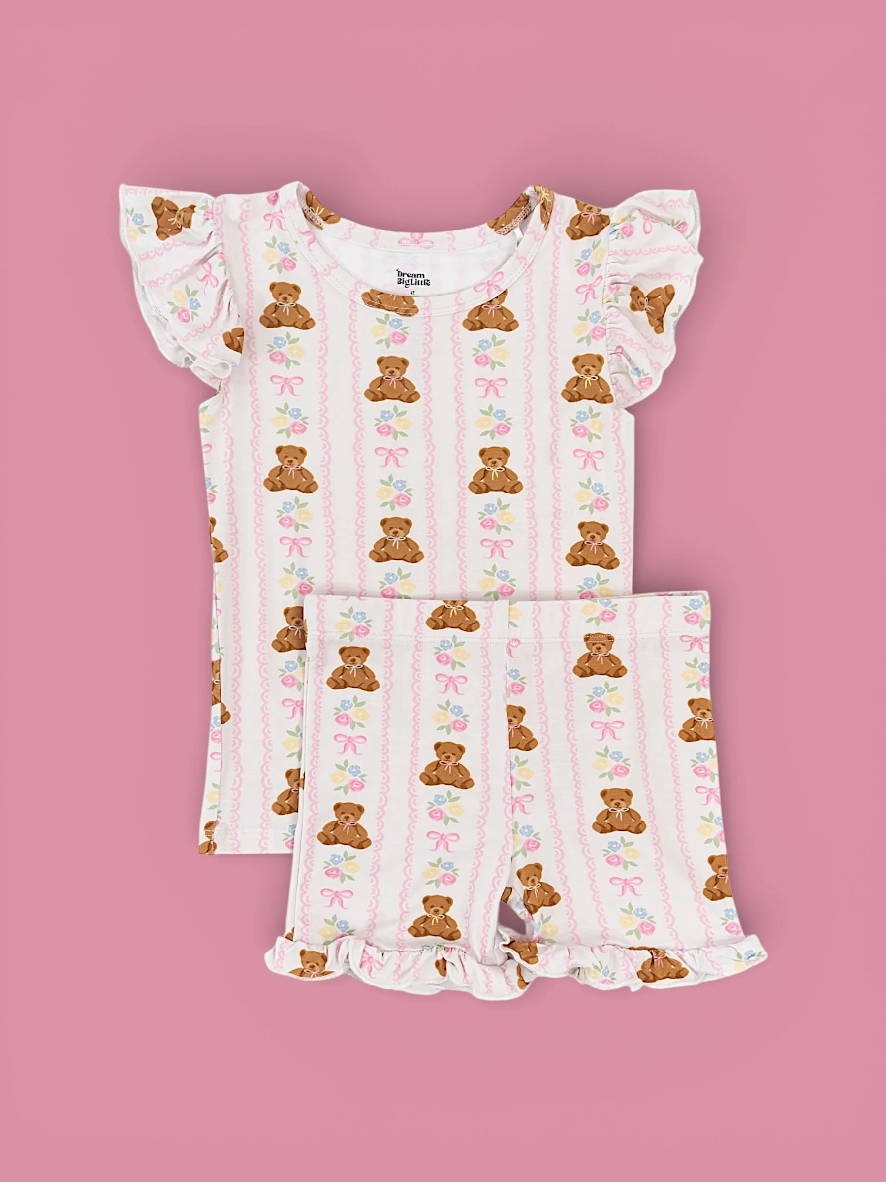 BEAR-Y BLOSSOMS DREAM RUFFLE SHORT SET - Image 2