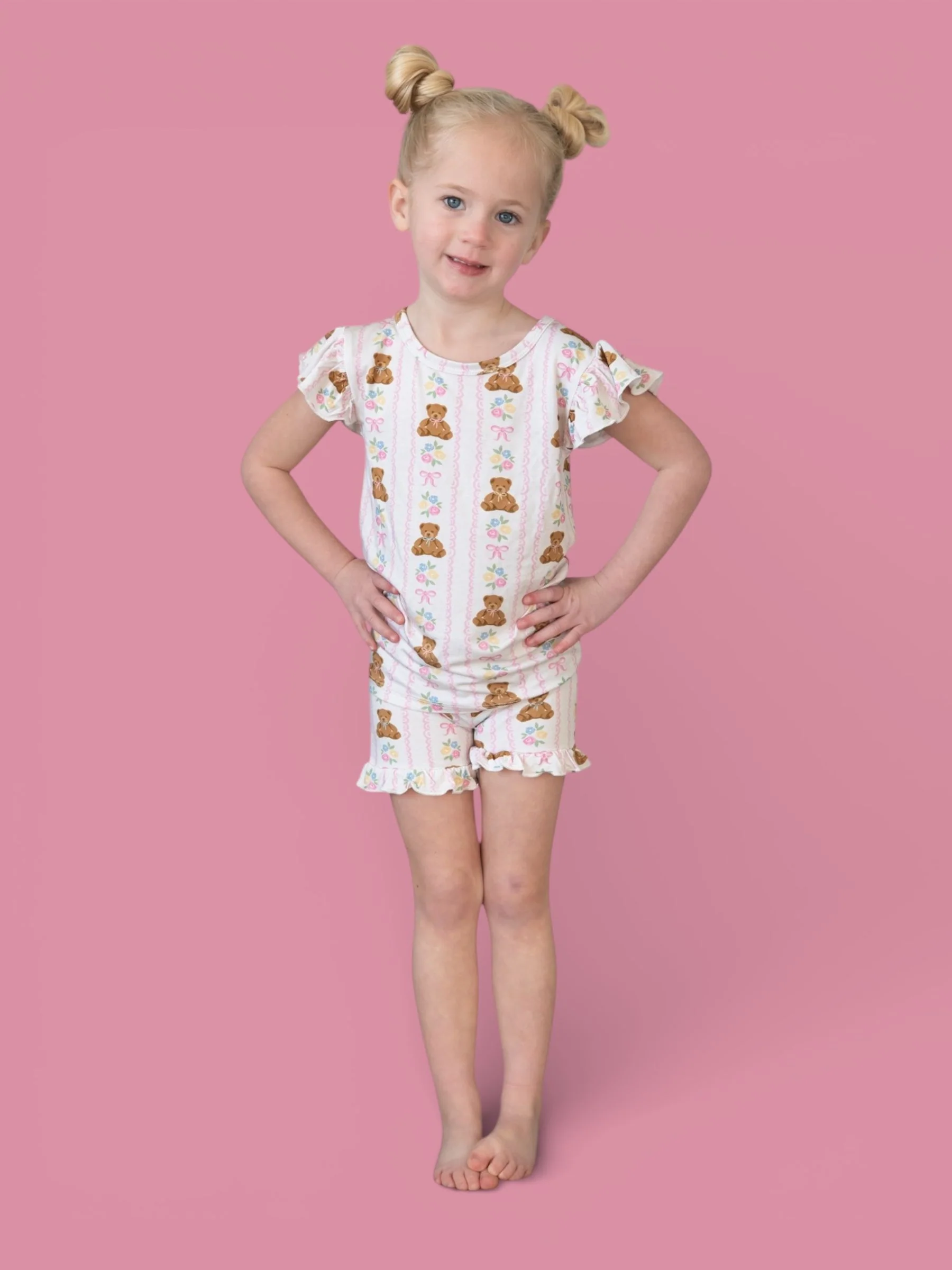 BEAR-Y BLOSSOMS DREAM RUFFLE SHORT SET - Image 5