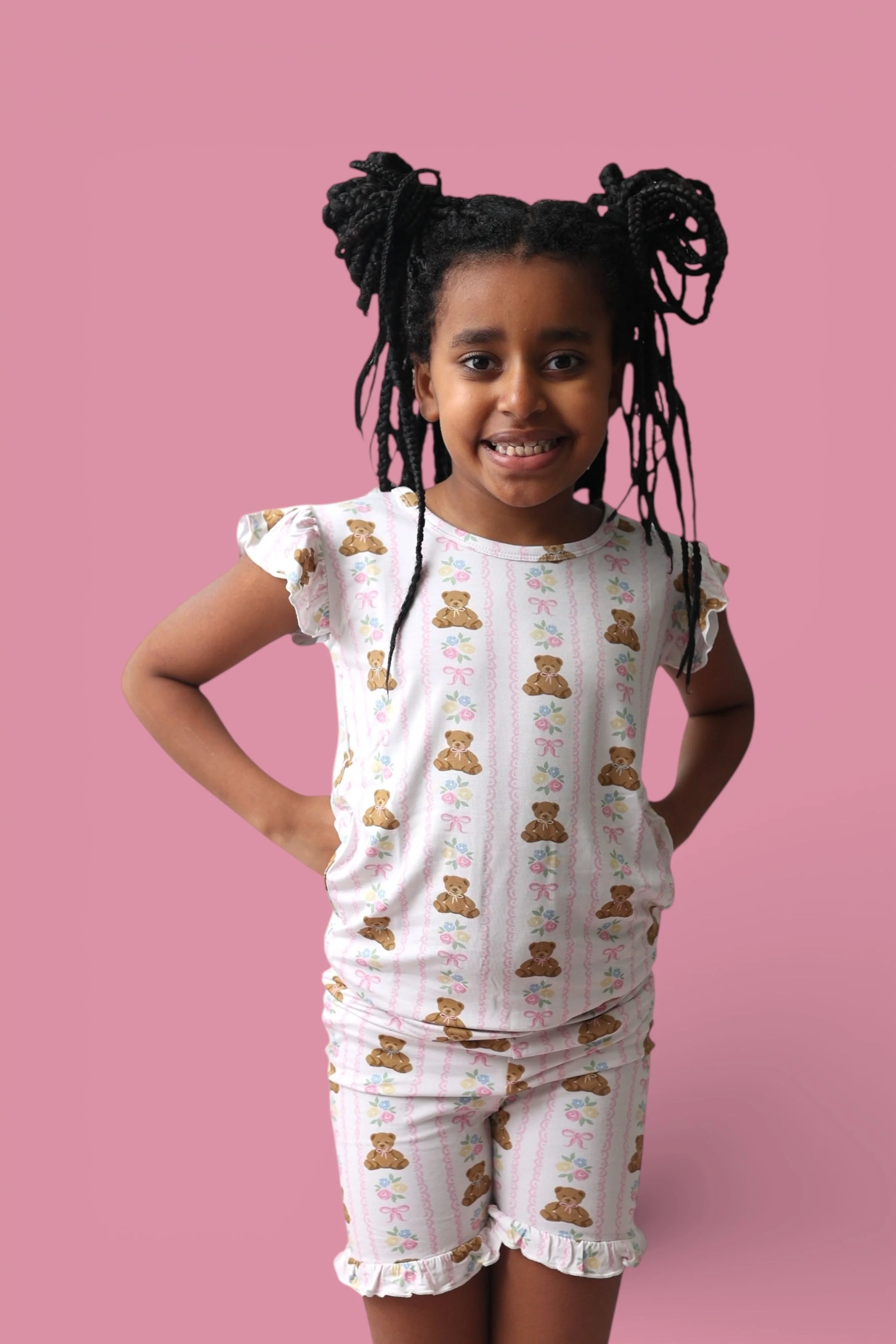 BEAR-Y BLOSSOMS DREAM RUFFLE SHORT SET - Image 9