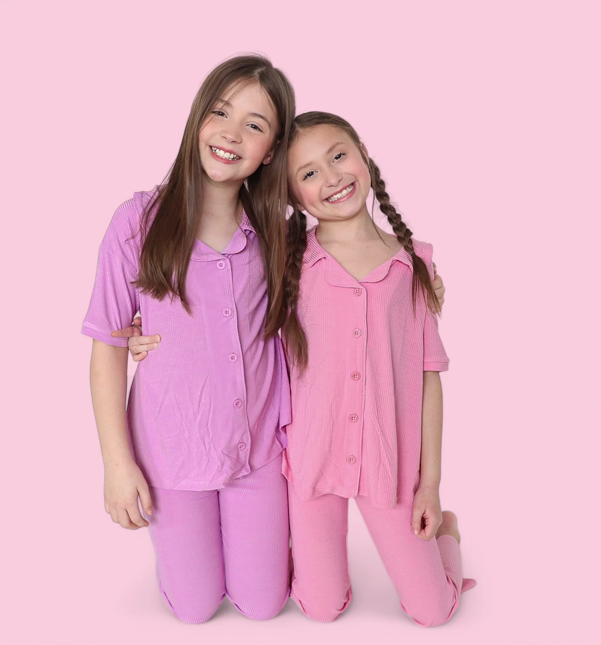 BELLA PINK RIB DREAM GIRL'S FLARE SET - Image 7