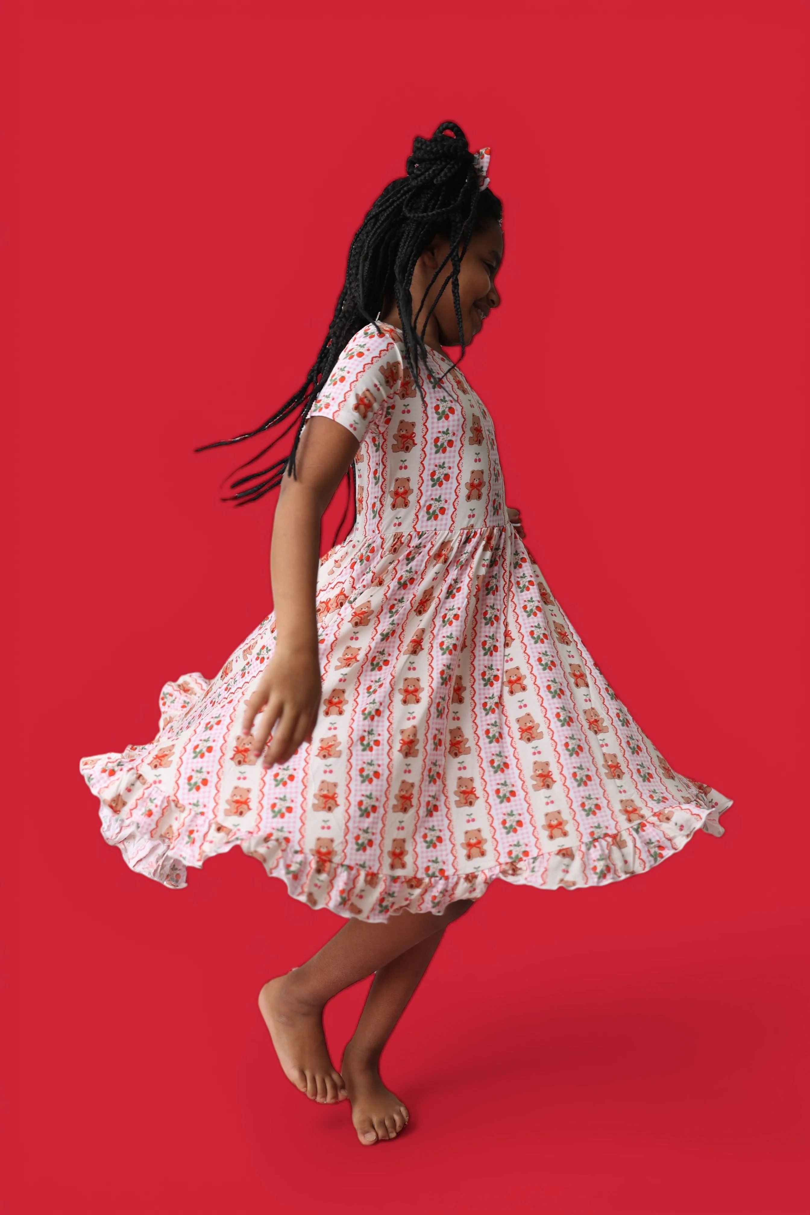 BERRY BEAR BLISS DREAM RUFFLE DRESS