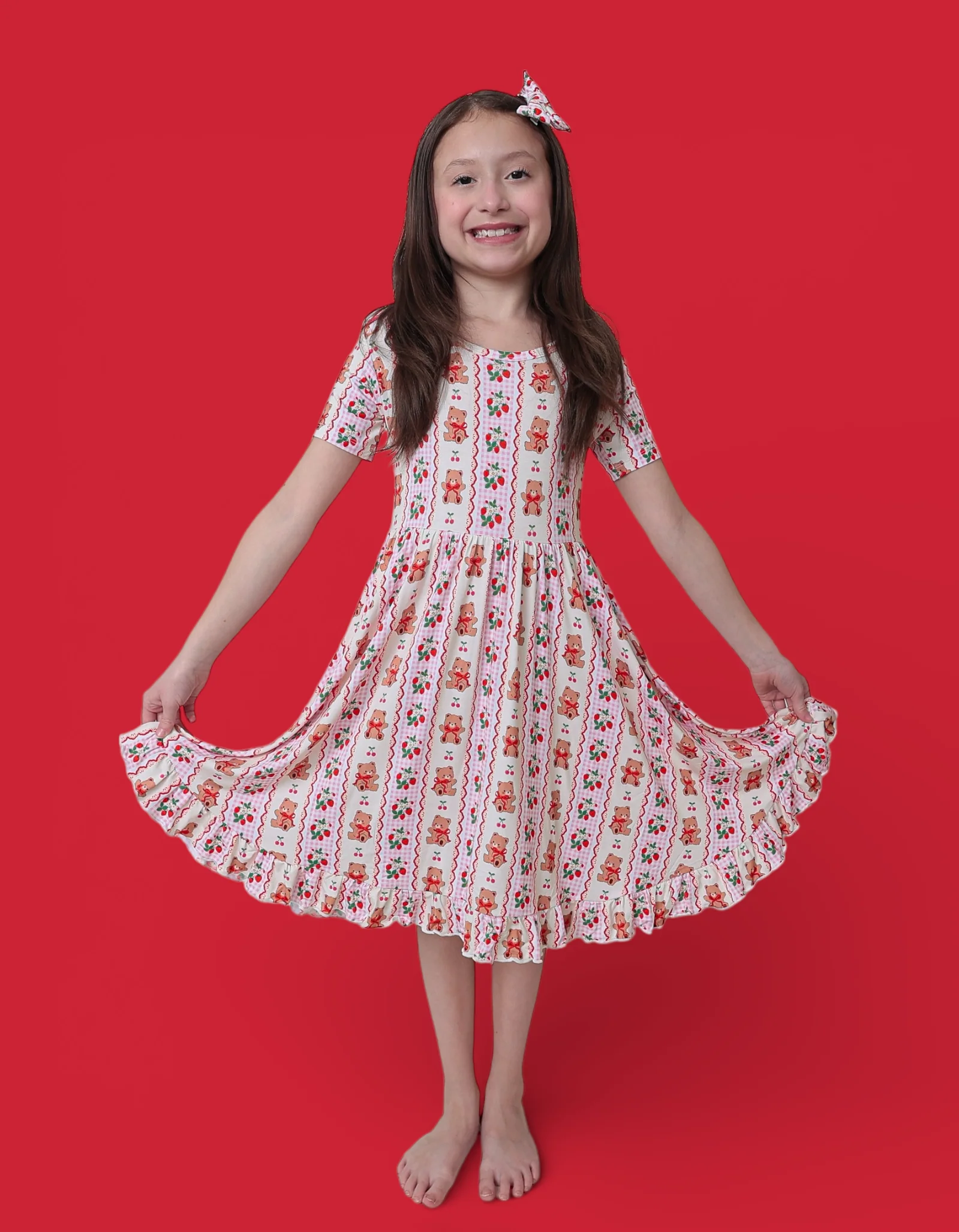 BERRY BEAR BLISS DREAM RUFFLE DRESS - Image 3