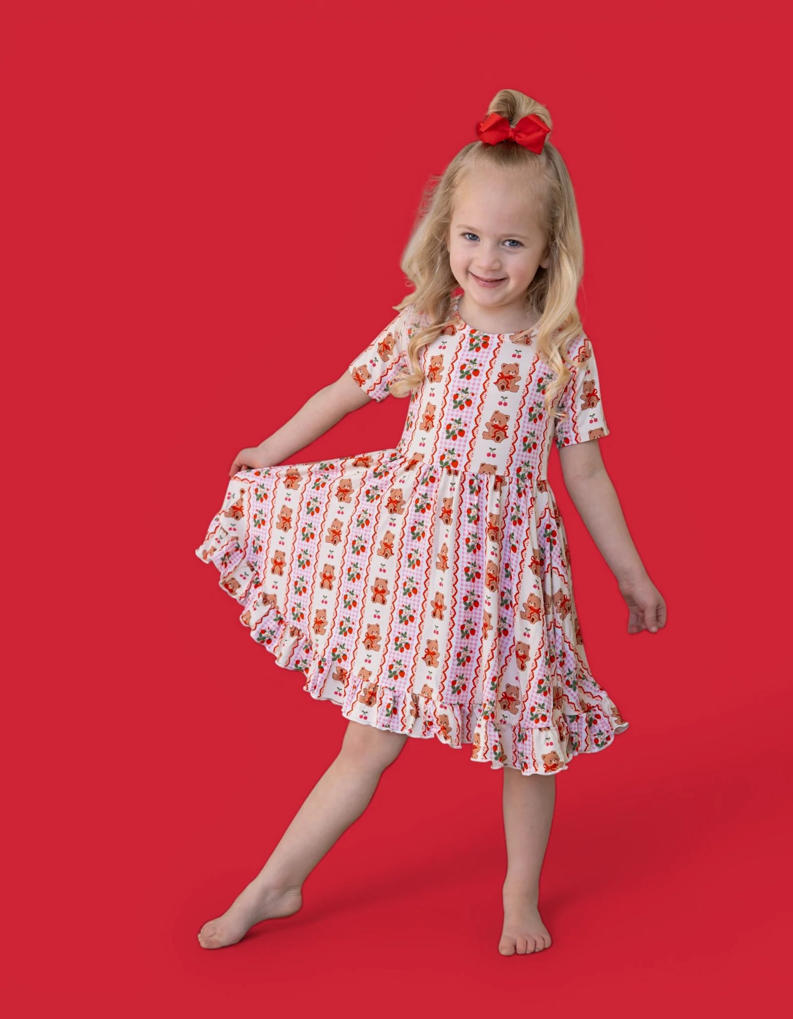 BERRY BEAR BLISS DREAM RUFFLE DRESS - Image 4