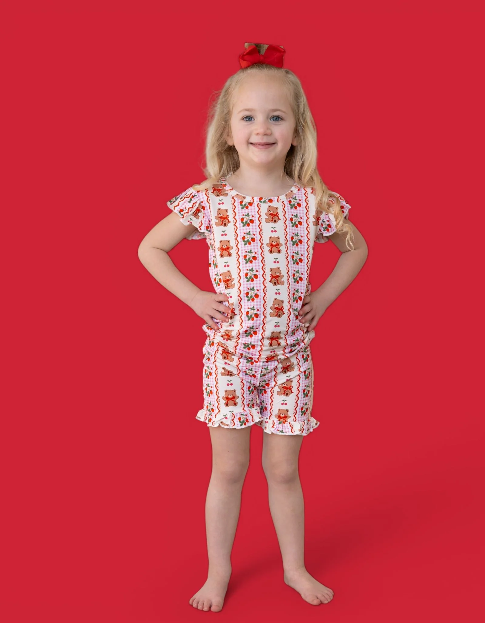 BERRY BEAR BLISS DREAM RUFFLE SHORT SET - Image 6