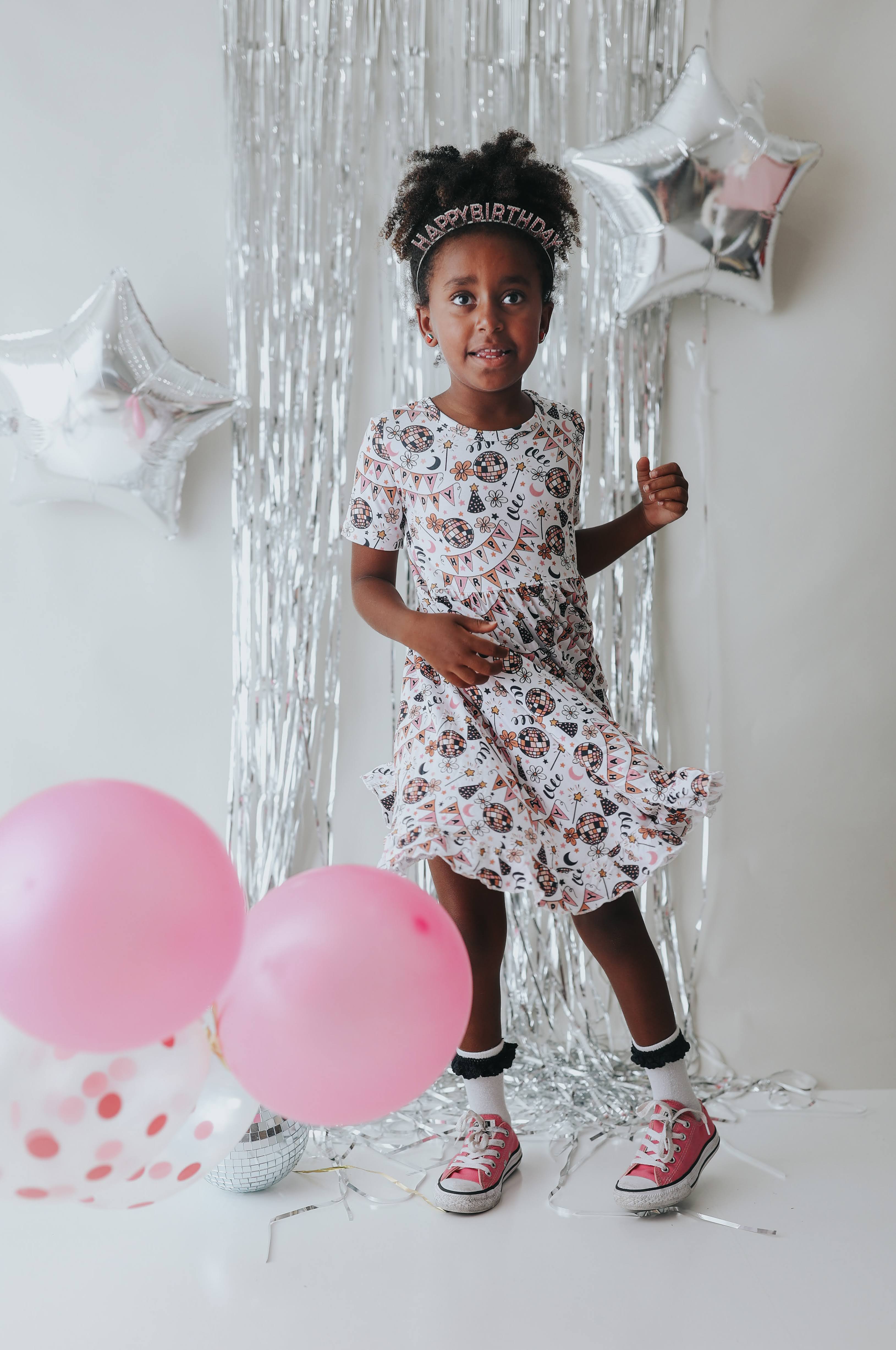 DISCO BIRTHDAY GIRL DREAM RUFFLE DRESS - Image 2