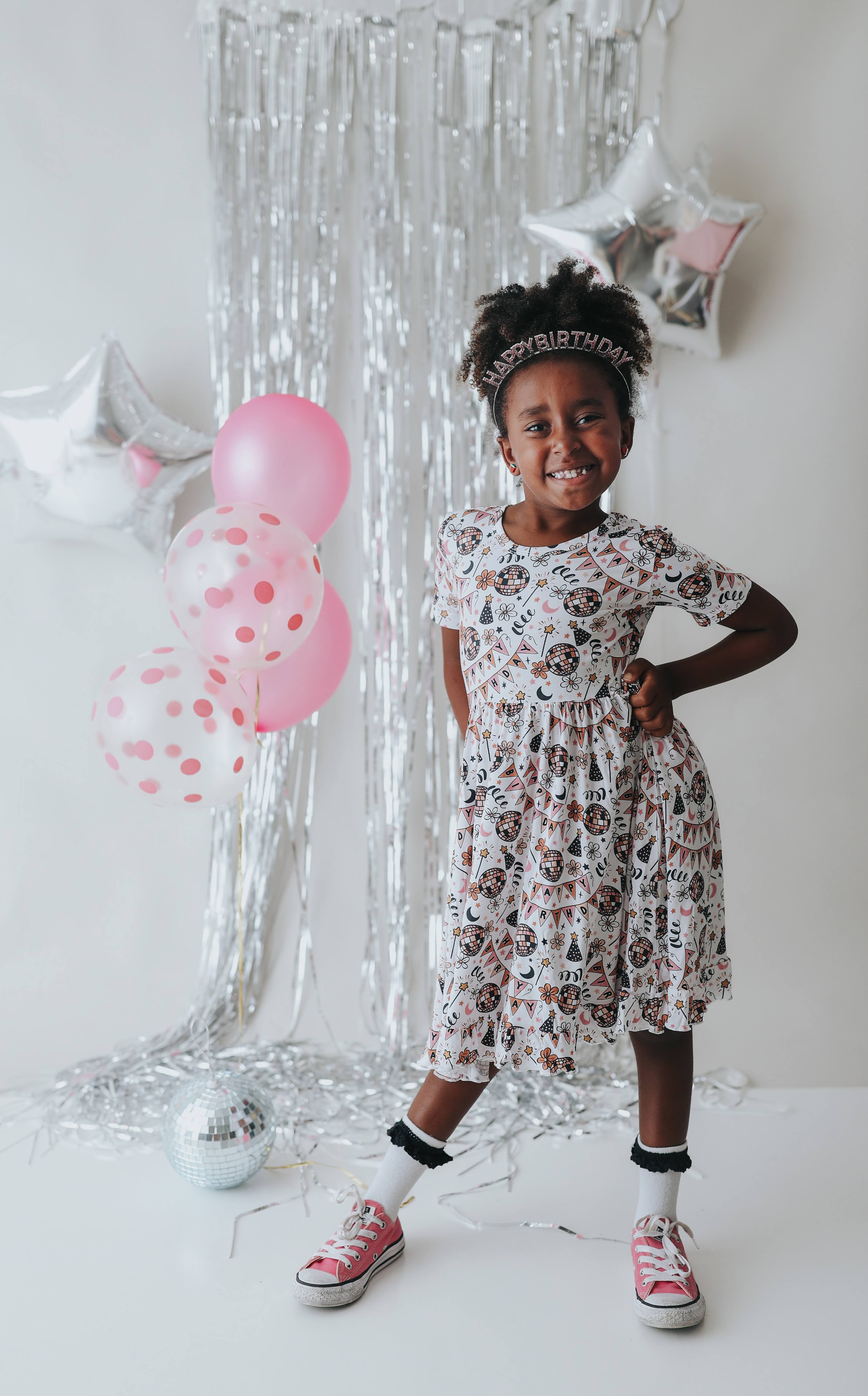 DISCO BIRTHDAY GIRL DREAM RUFFLE DRESS - Image 6