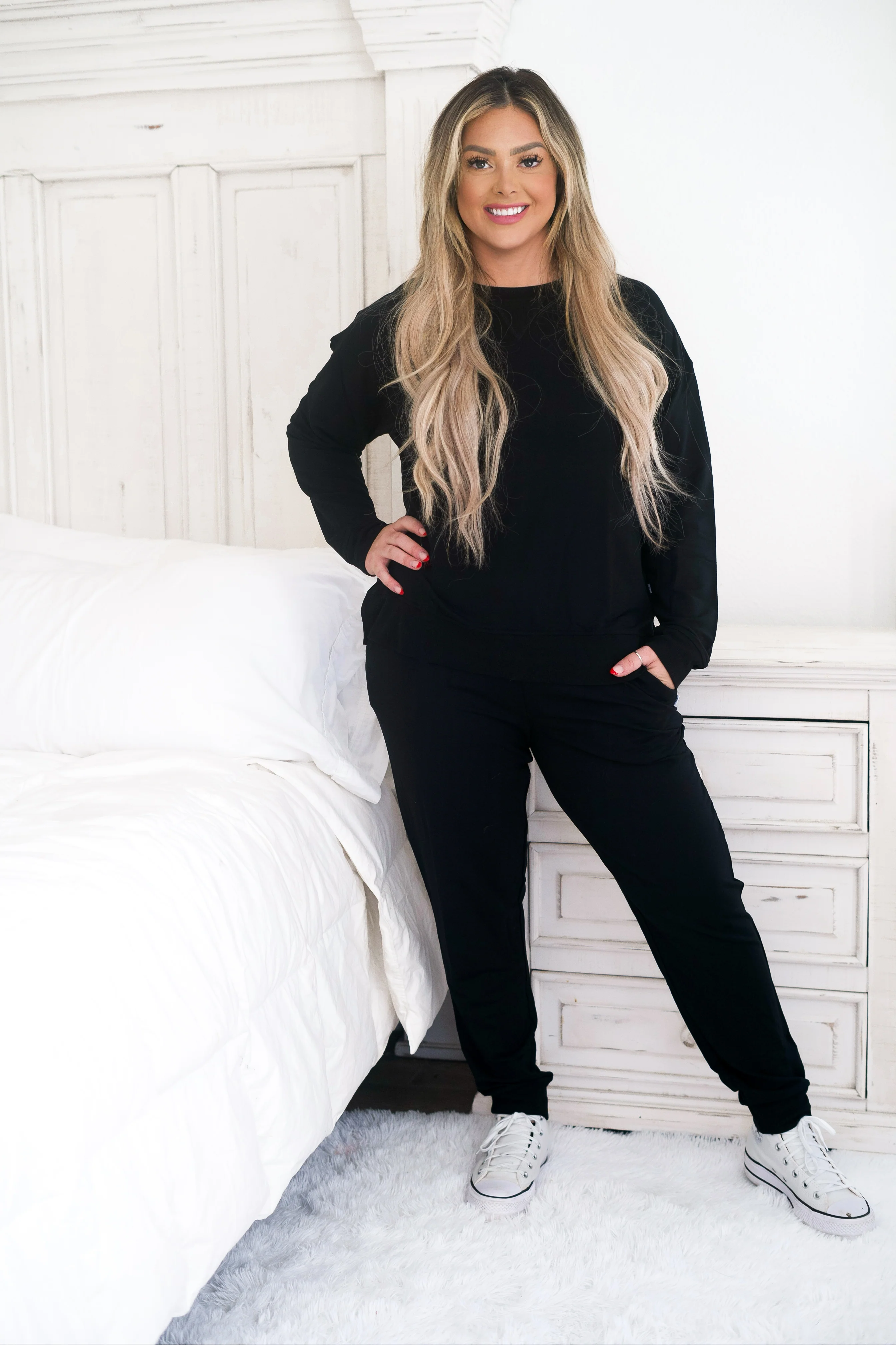 BLACK TERRY DREAM WOMEN'S PULLOVER - Image 8