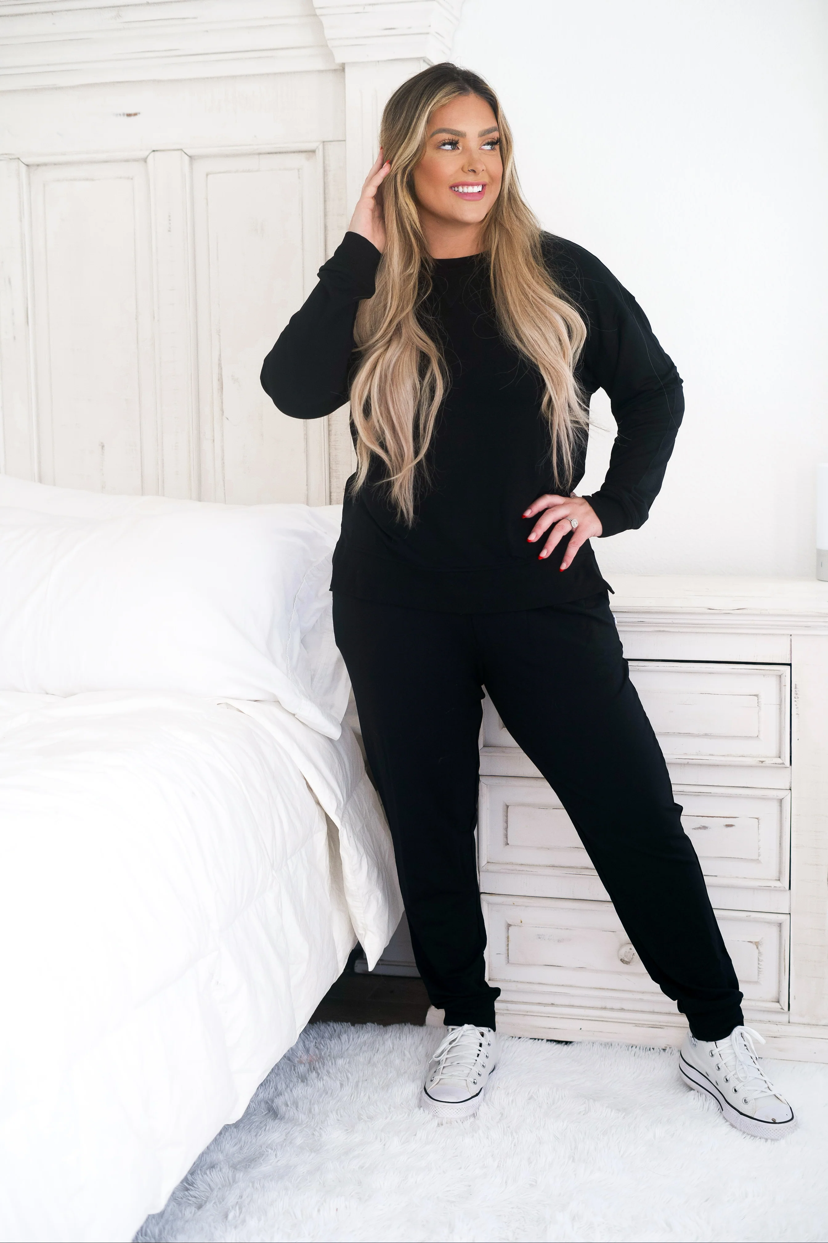 BLACK TERRY DREAM WOMEN'S PULLOVER - Image 9