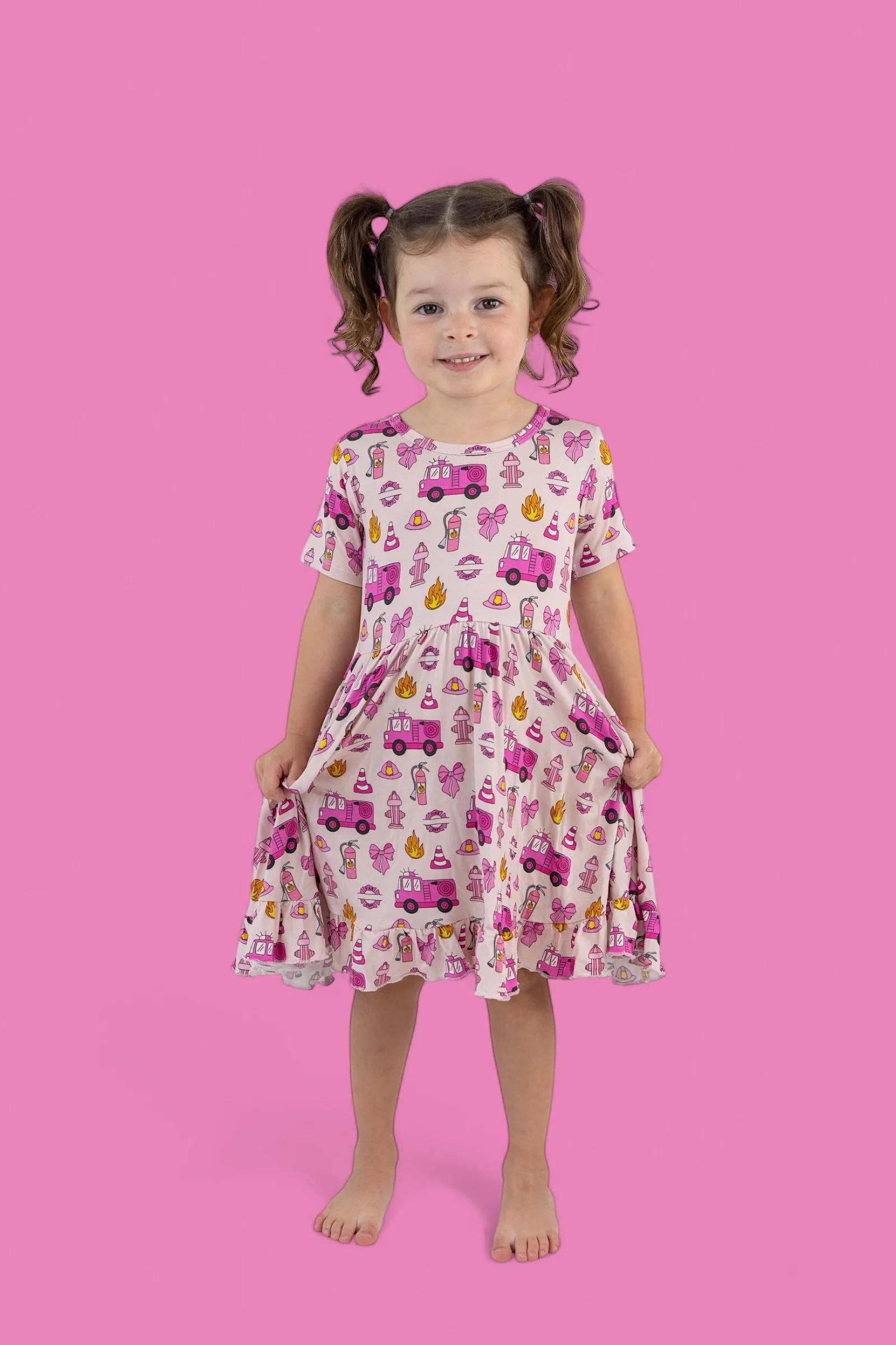 BLAZING BOWS AND HYDRANTS DREAM RUFFLE DRESS - Image 3