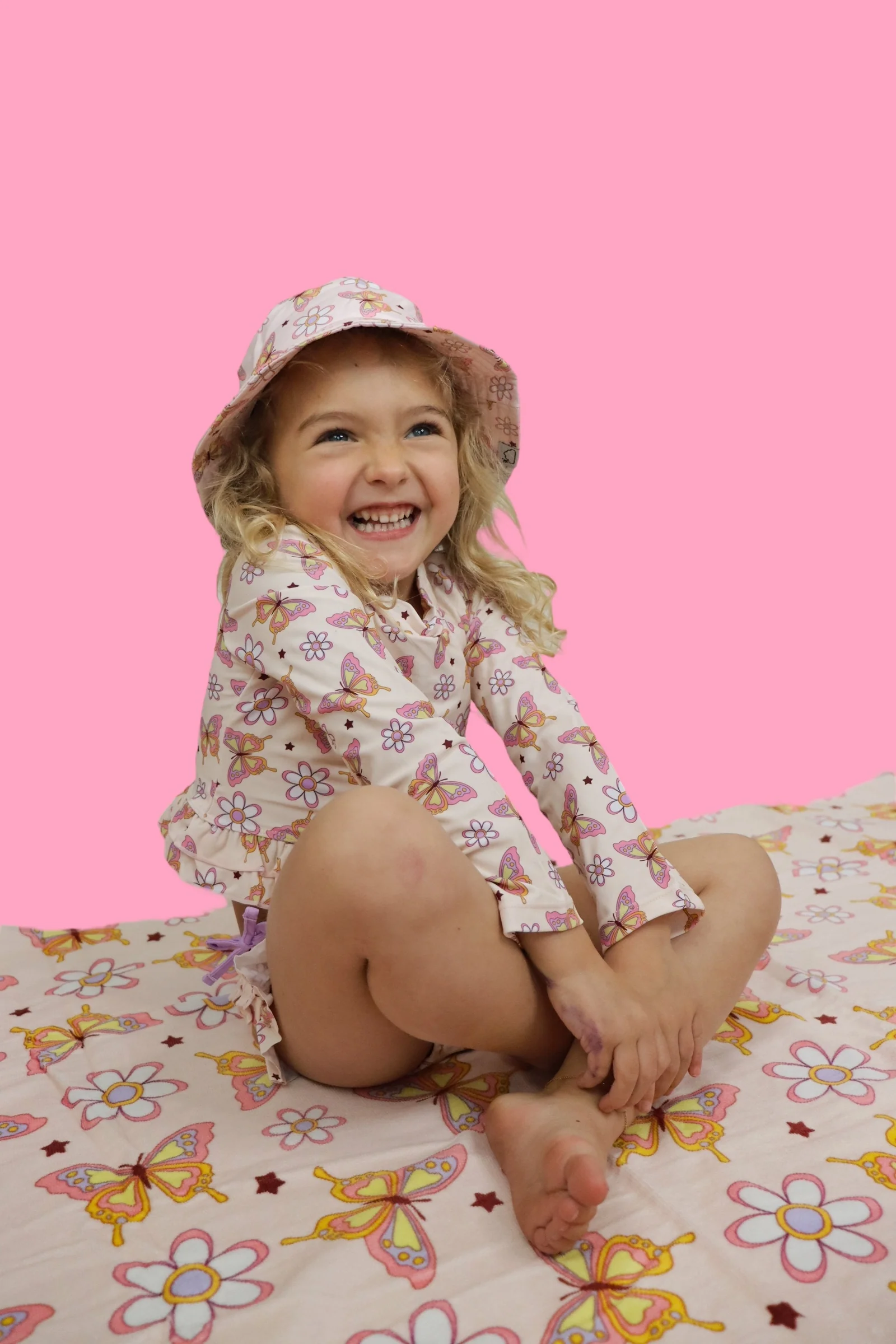 BLOSSOMIN’ BUTTERFLY DREAM 2-PIECE RASH GUARD RUFFLE SWIM SUIT - Image 11