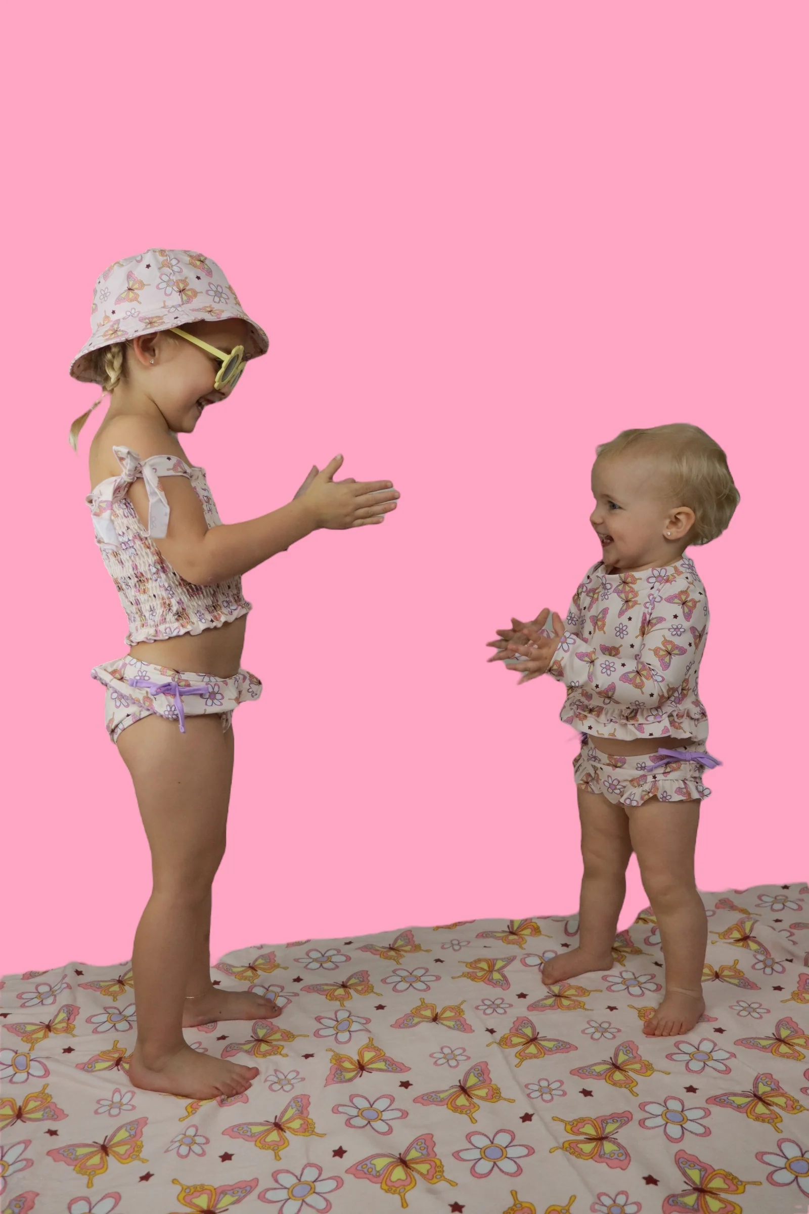BLOSSOMIN’ BUTTERFLY DREAM 2-PIECE RASH GUARD RUFFLE SWIM SUIT - Image 17