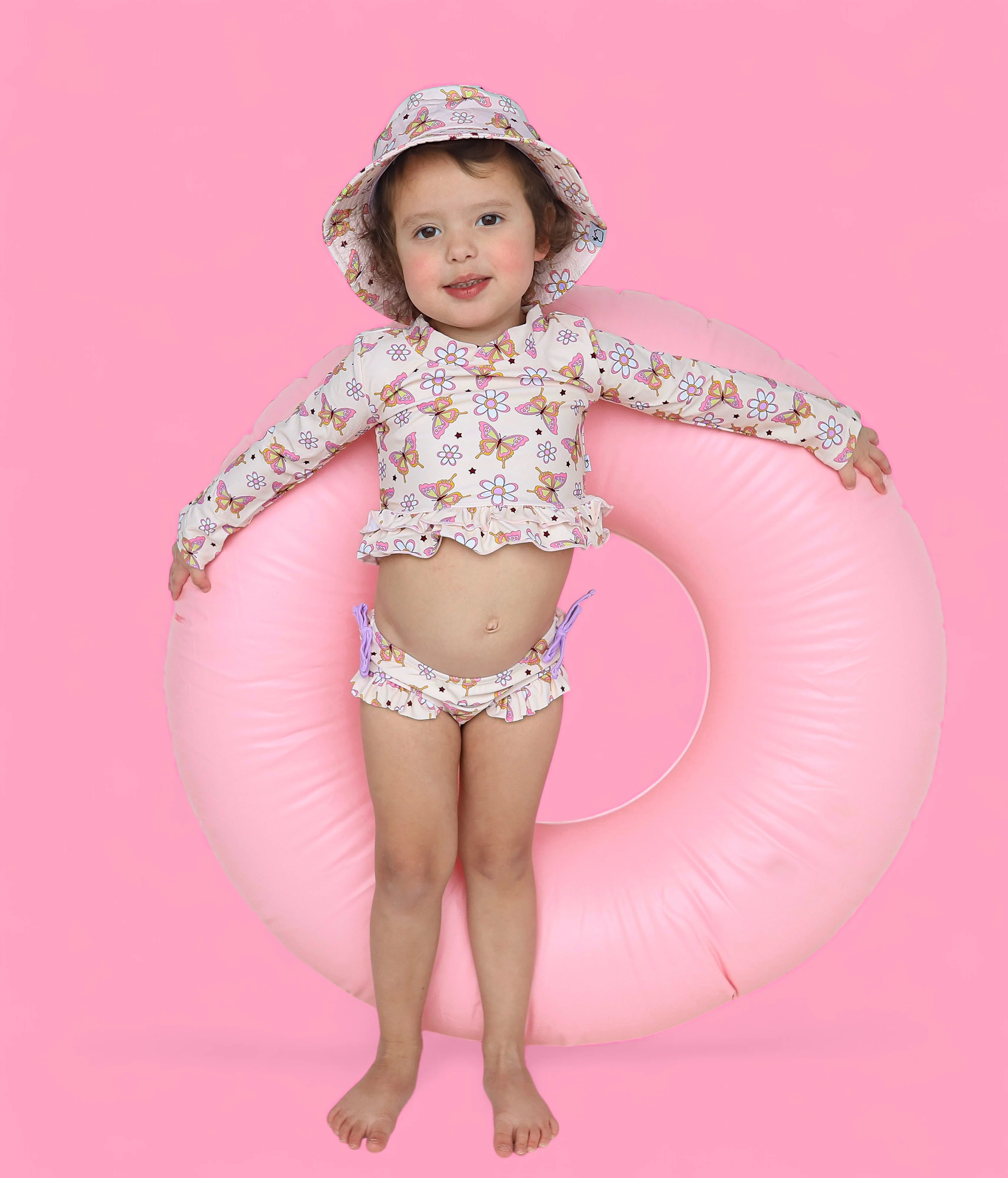 BLOSSOMIN’ BUTTERFLY DREAM 2-PIECE RASH GUARD RUFFLE SWIM SUIT - Image 18