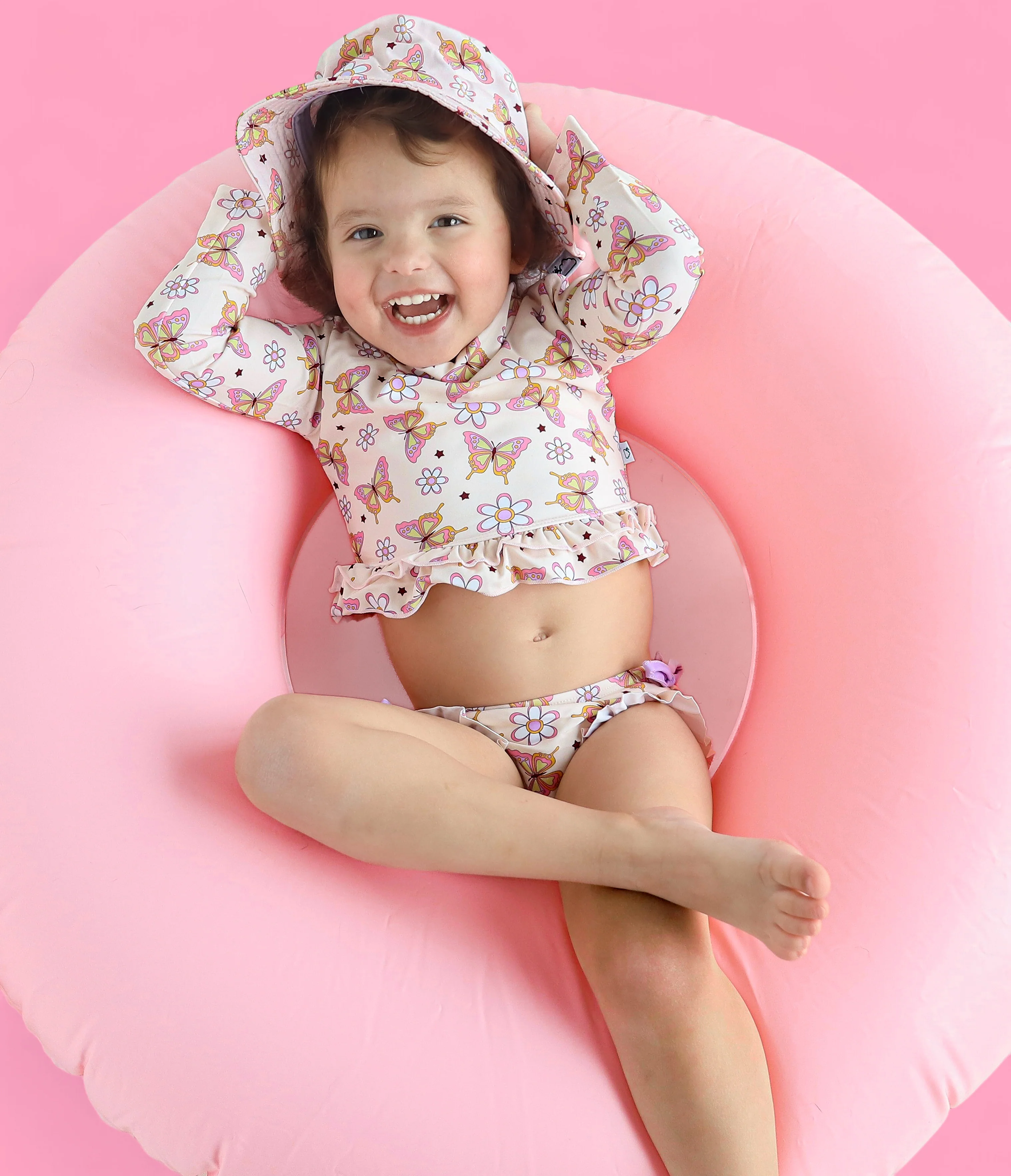 BLOSSOMIN’ BUTTERFLY DREAM 2-PIECE RASH GUARD RUFFLE SWIM SUIT - Image 20