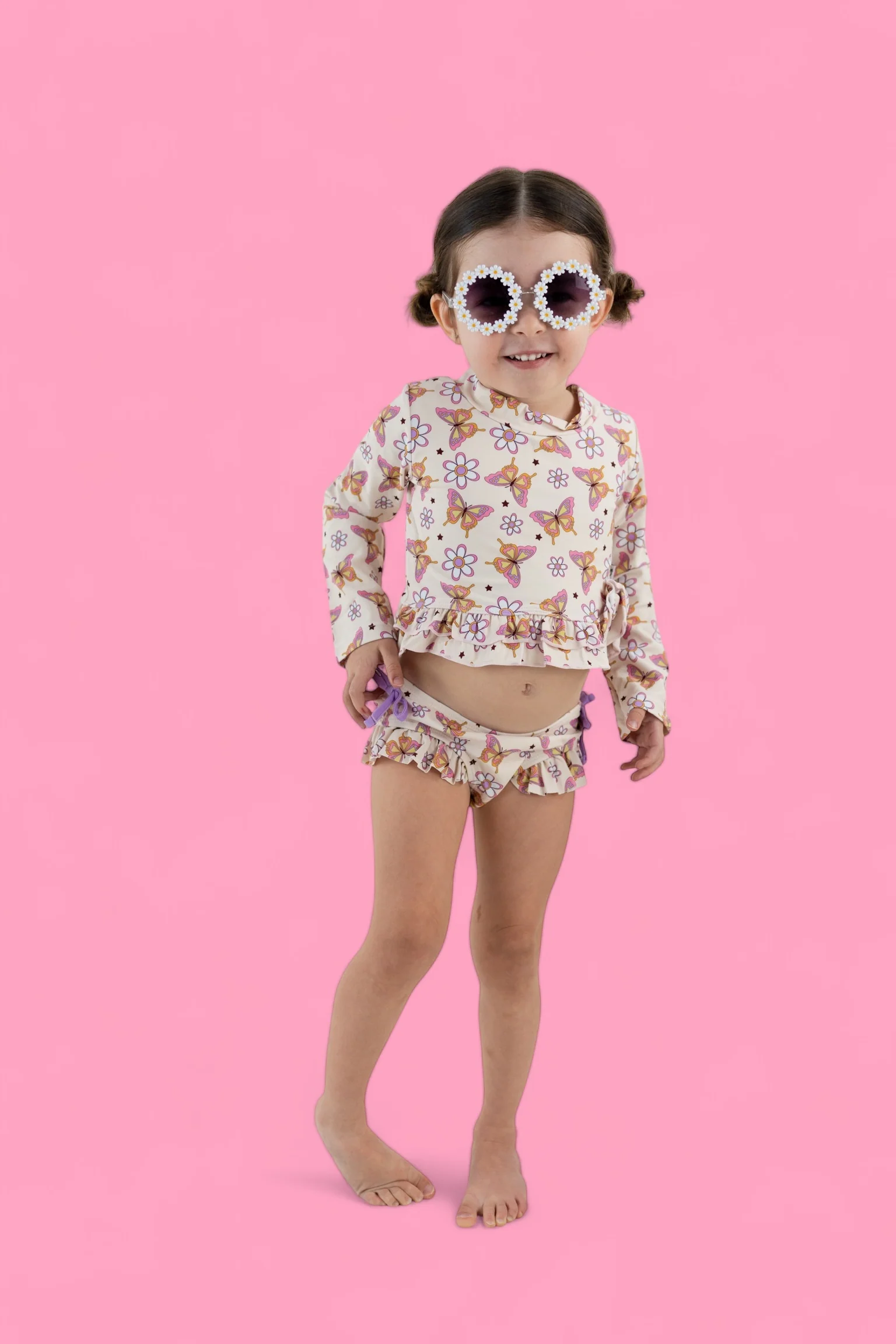 BLOSSOMIN’ BUTTERFLY DREAM 2-PIECE RASH GUARD RUFFLE SWIM SUIT - Image 29
