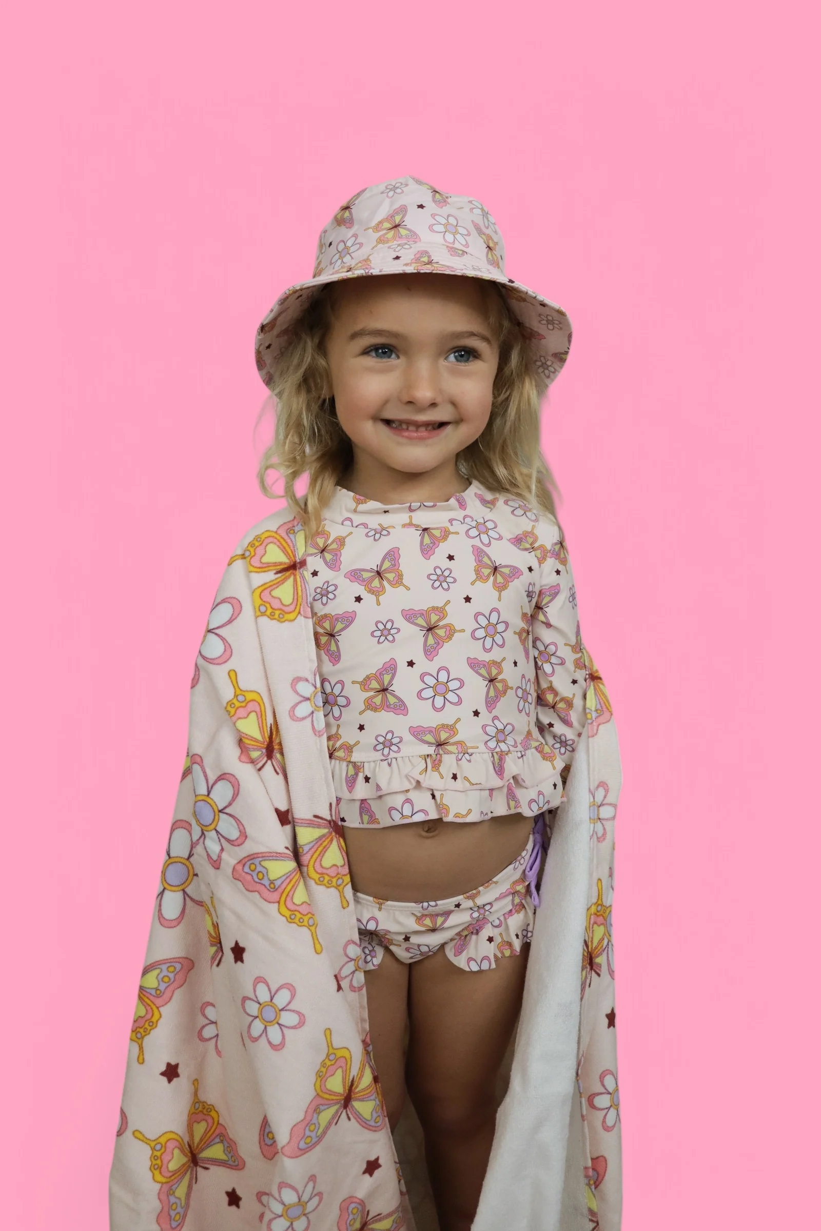 BLOSSOMIN’ BUTTERFLY DREAM 2-PIECE RASH GUARD RUFFLE SWIM SUIT - Image 6