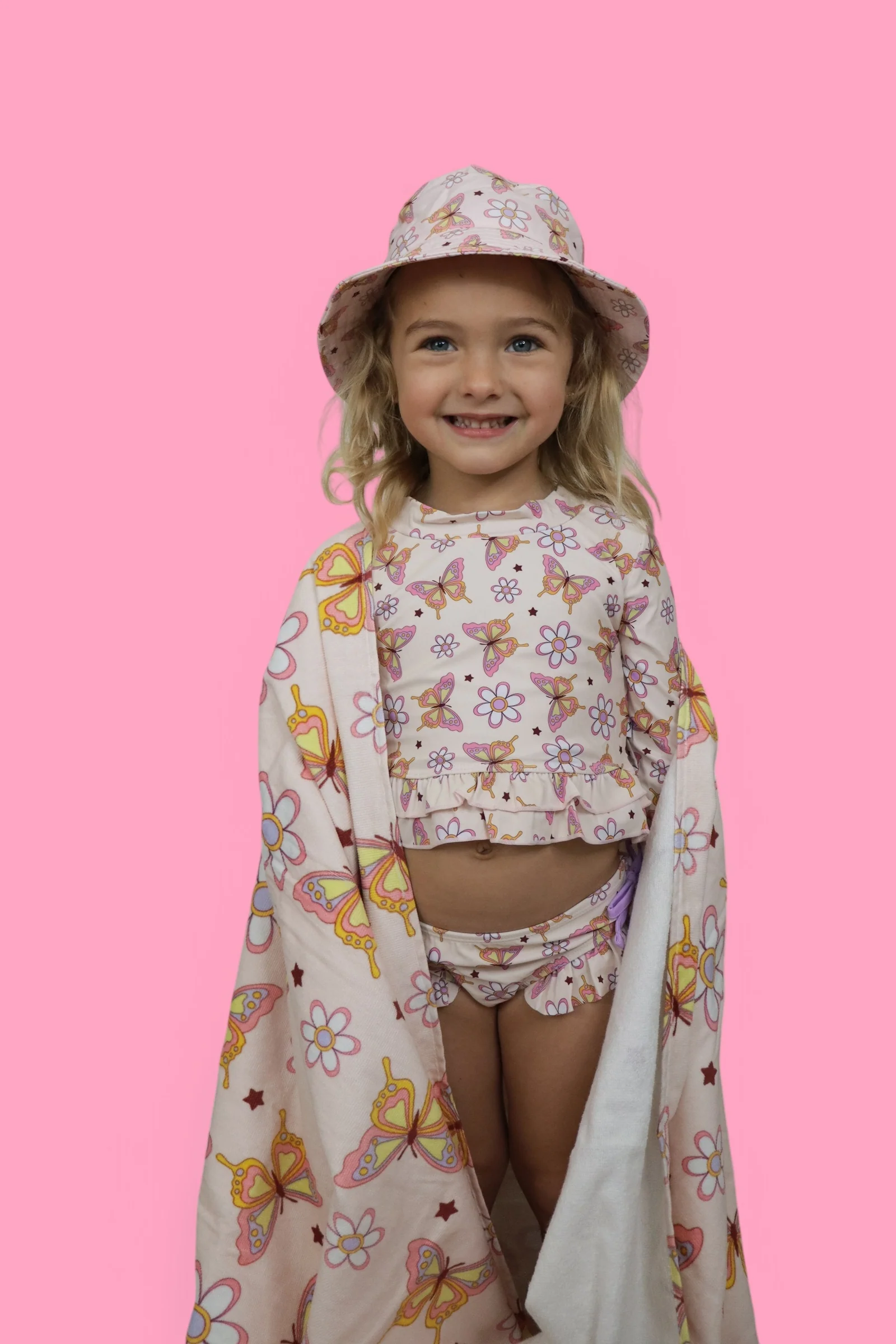 BLOSSOMIN’ BUTTERFLY DREAM 2-PIECE RASH GUARD RUFFLE SWIM SUIT - Image 8