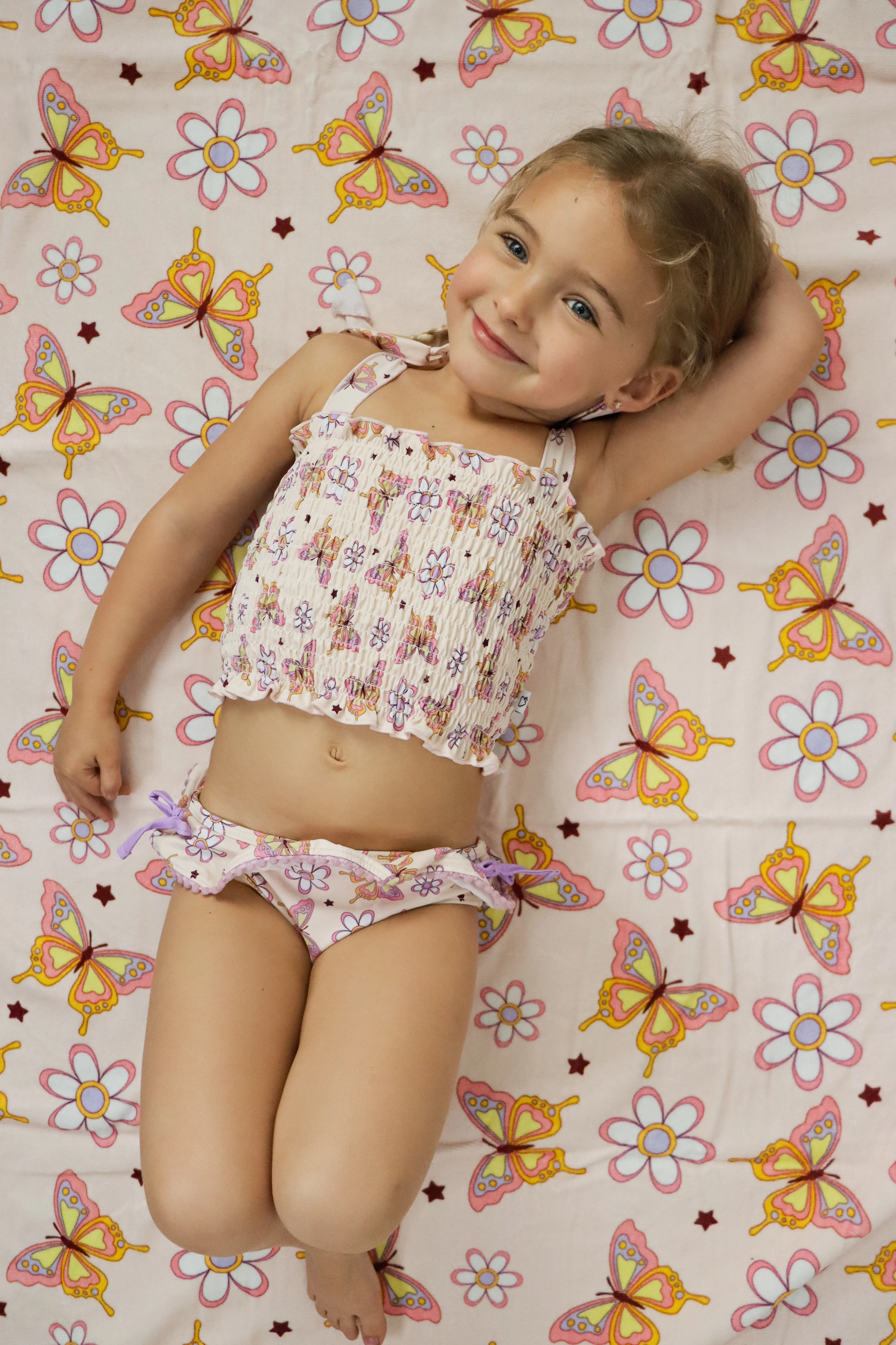 BLOSSOMIN’ BUTTERFLY DREAM SMOCKED TANKINI TWO PIECE SWIM SUIT - Image 10