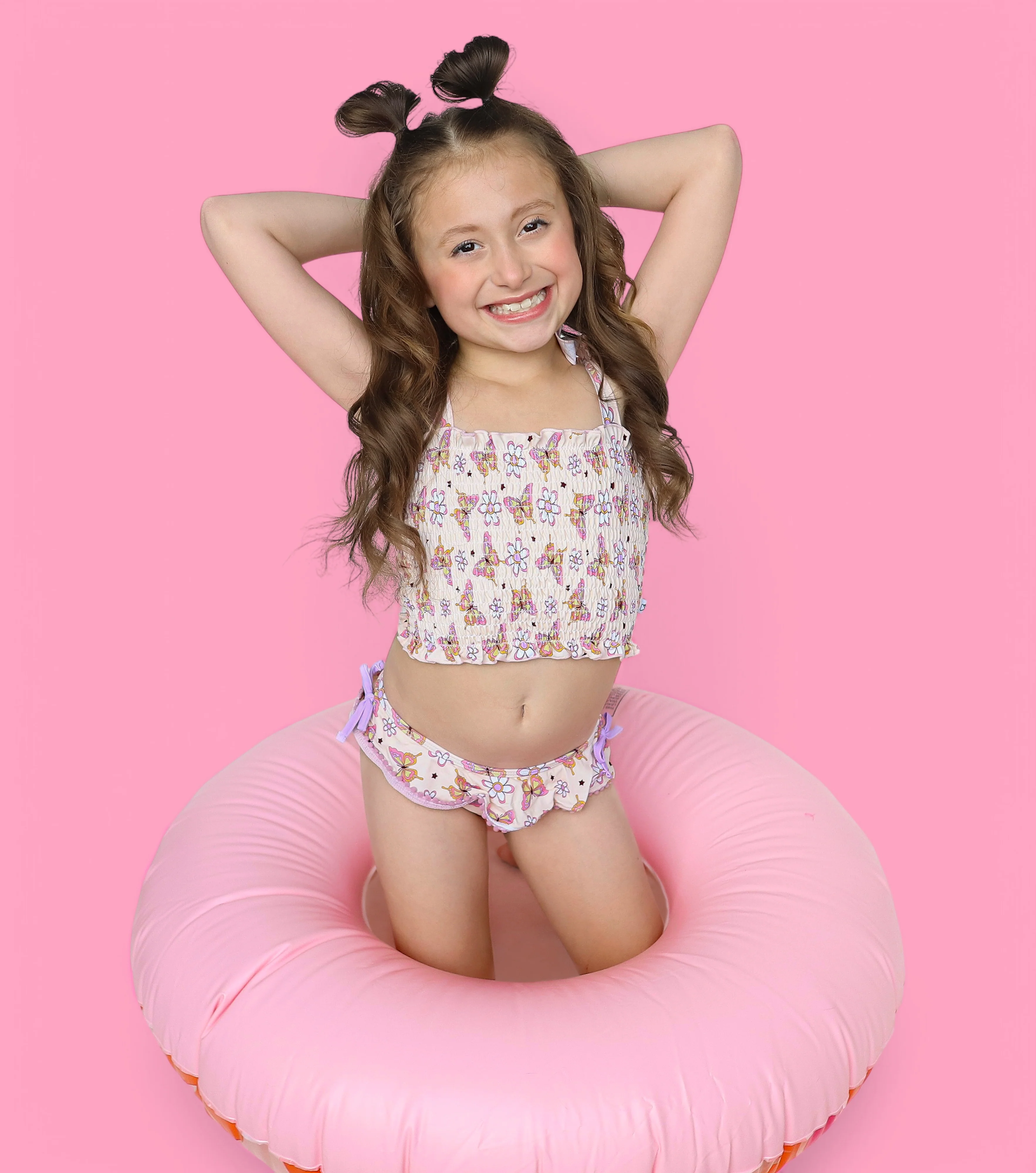 BLOSSOMIN’ BUTTERFLY DREAM SMOCKED TANKINI TWO PIECE SWIM SUIT - Image 13