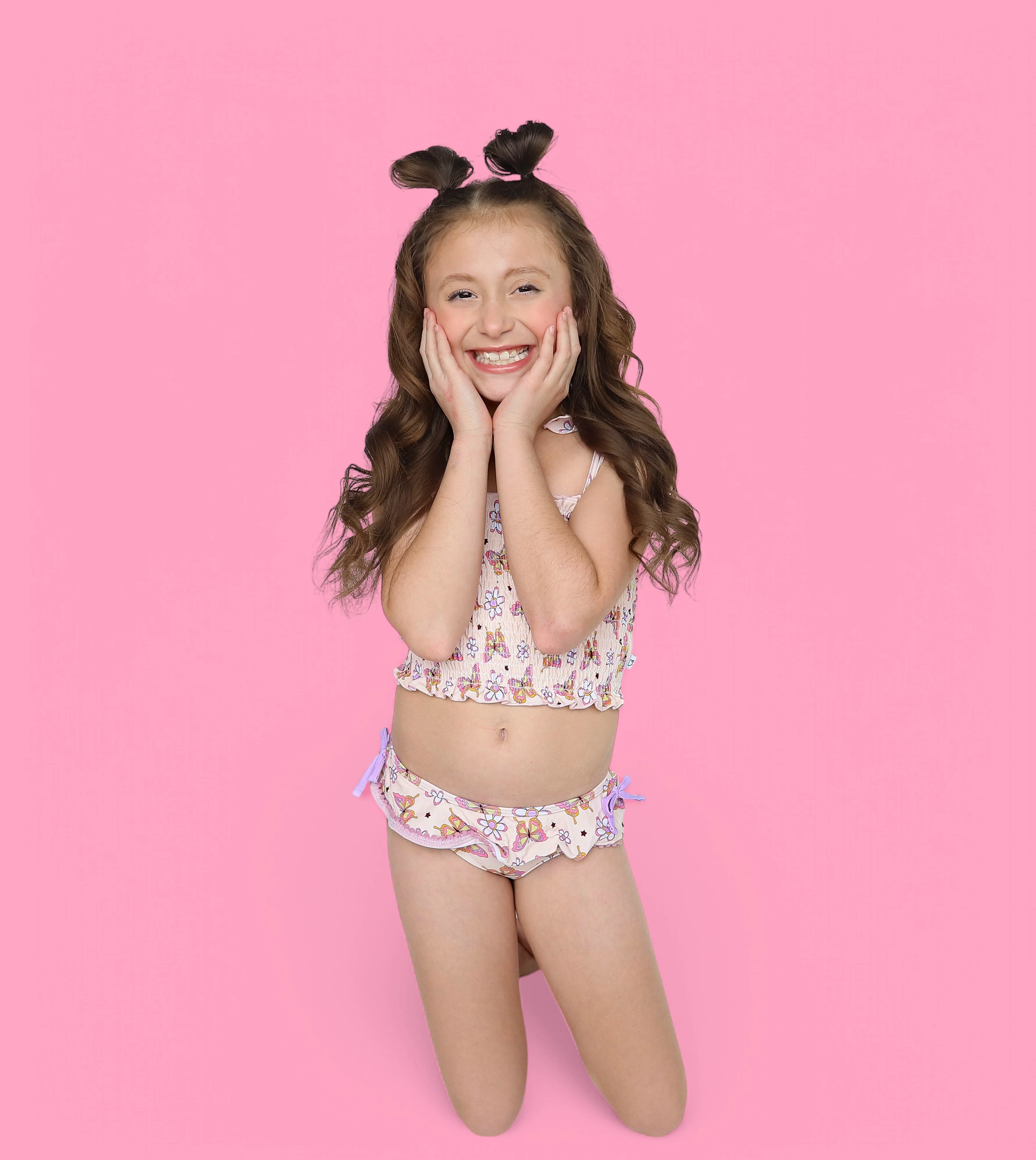 BLOSSOMIN’ BUTTERFLY DREAM SMOCKED TANKINI TWO PIECE SWIM SUIT - Image 17