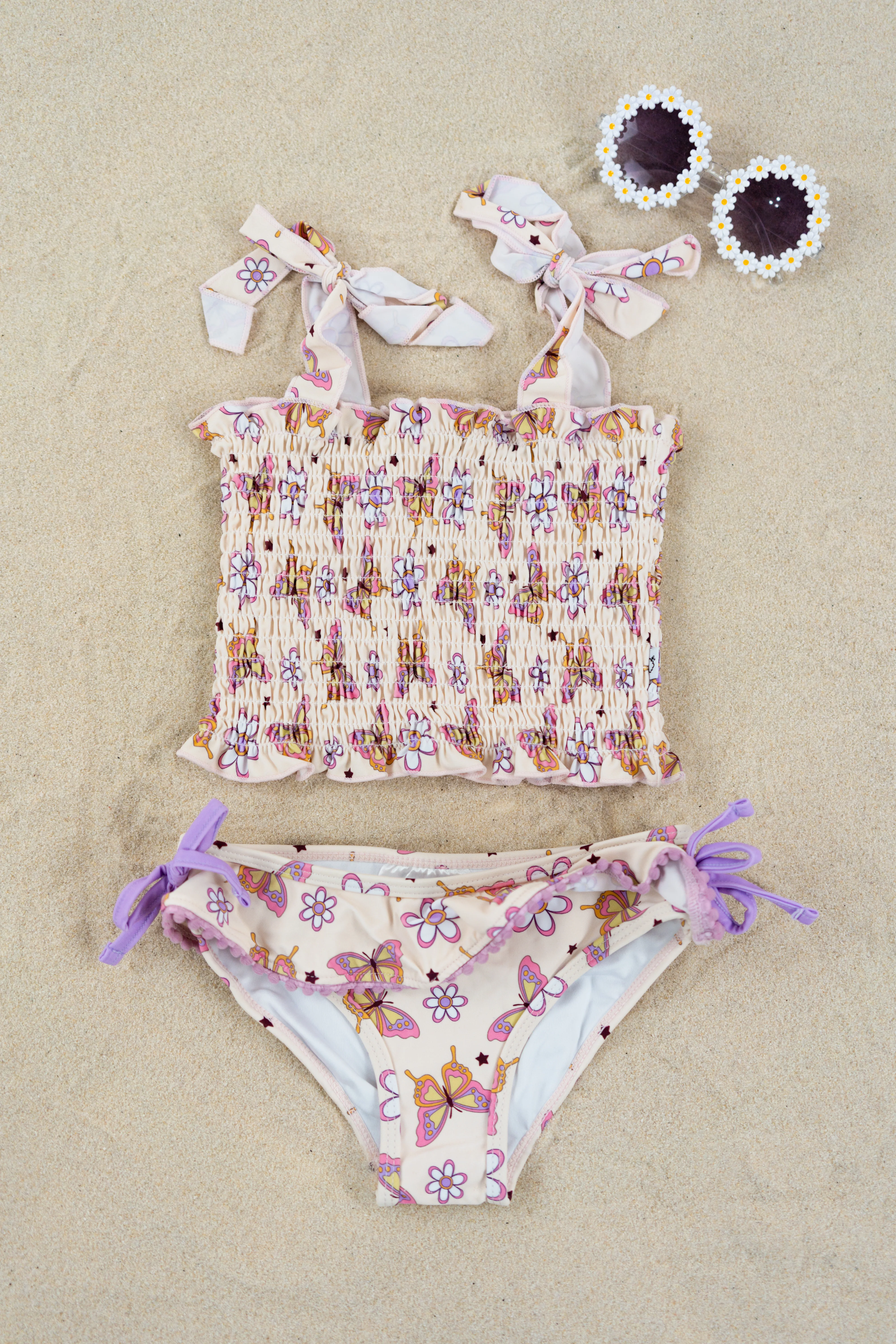 BLOSSOMIN’ BUTTERFLY DREAM SMOCKED TANKINI TWO PIECE SWIM SUIT - Image 21