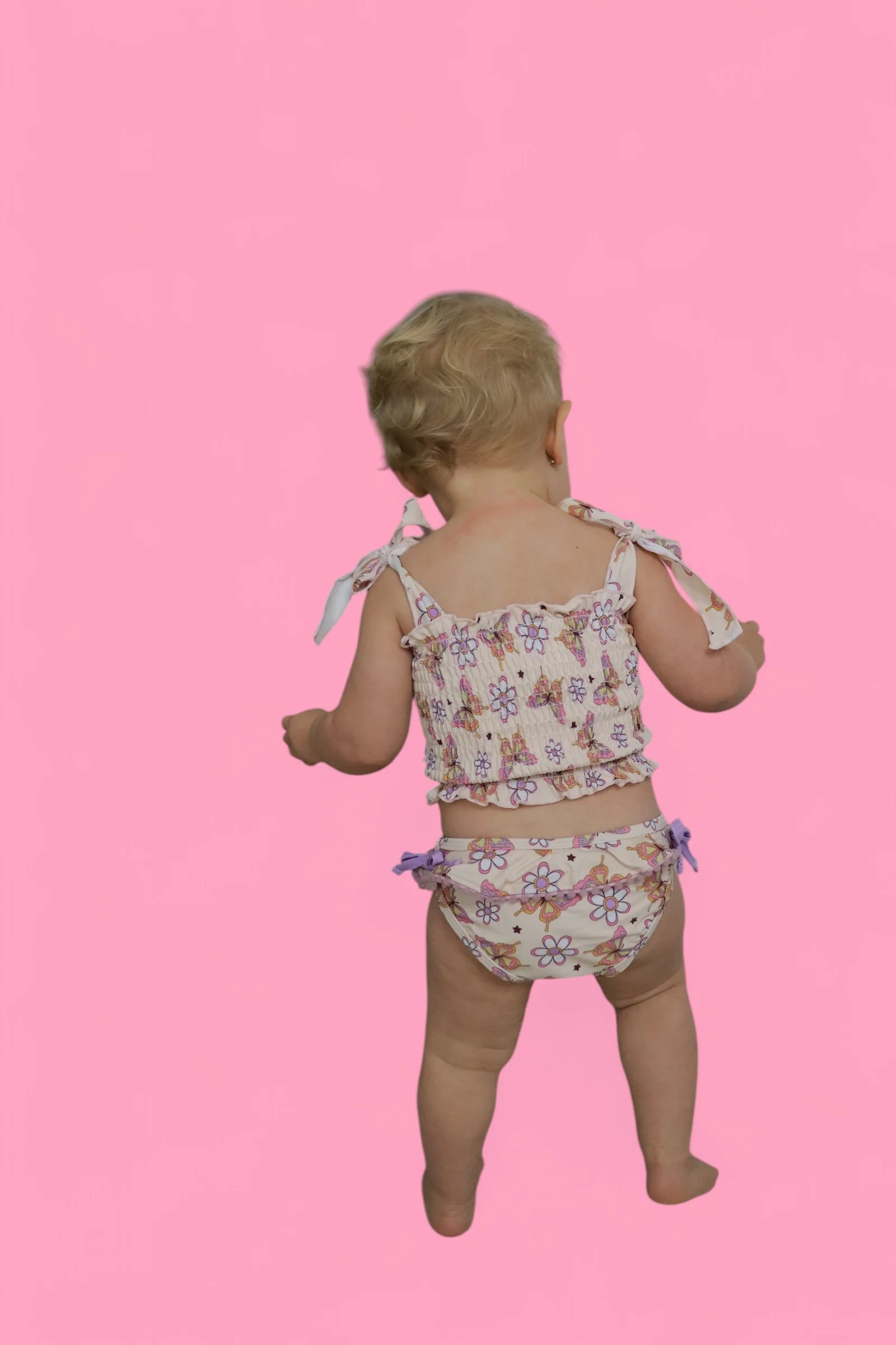 BLOSSOMIN’ BUTTERFLY DREAM SMOCKED TANKINI TWO PIECE SWIM SUIT - Image 3