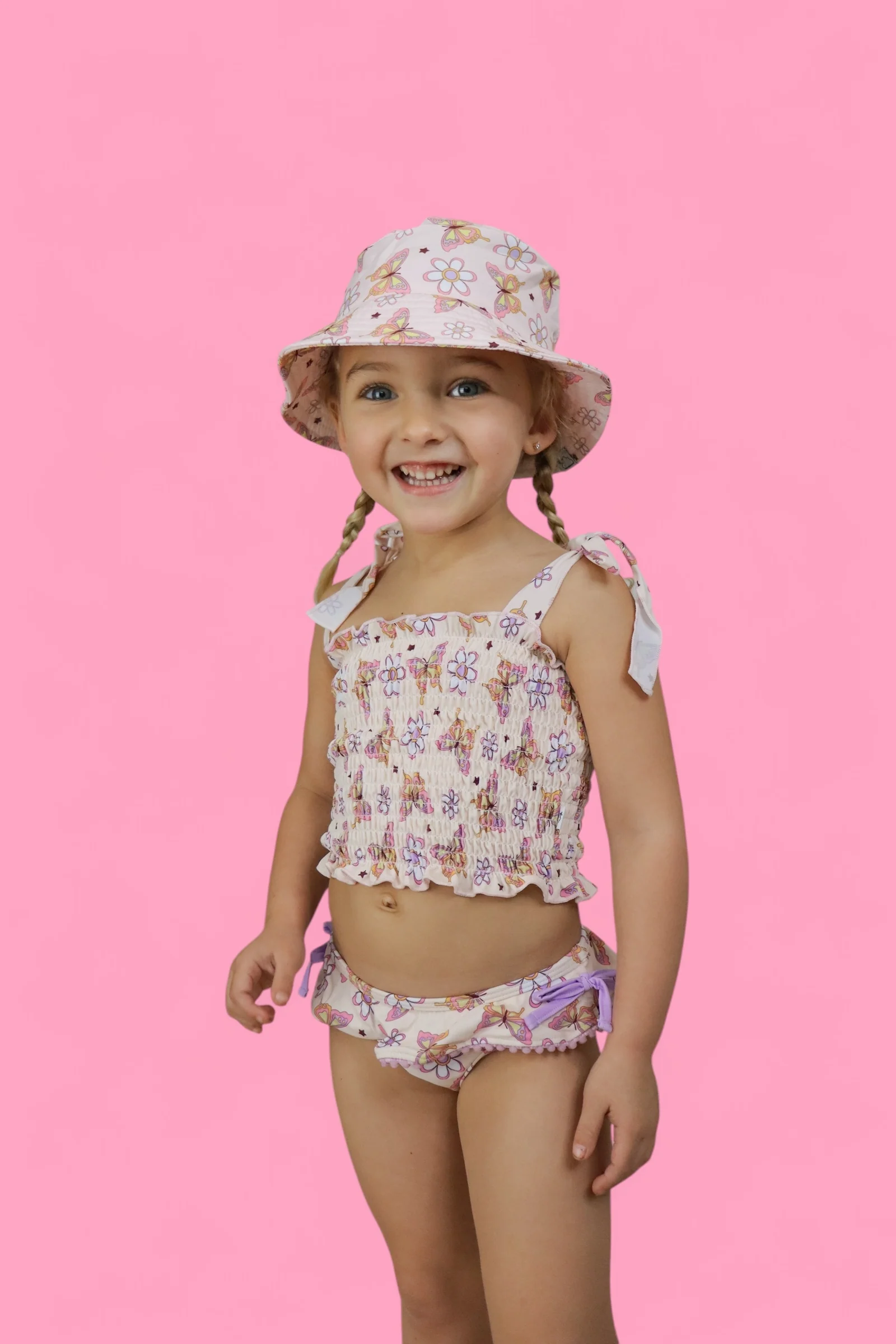 BLOSSOMIN’ BUTTERFLY DREAM SMOCKED TANKINI TWO PIECE SWIM SUIT - Image 6