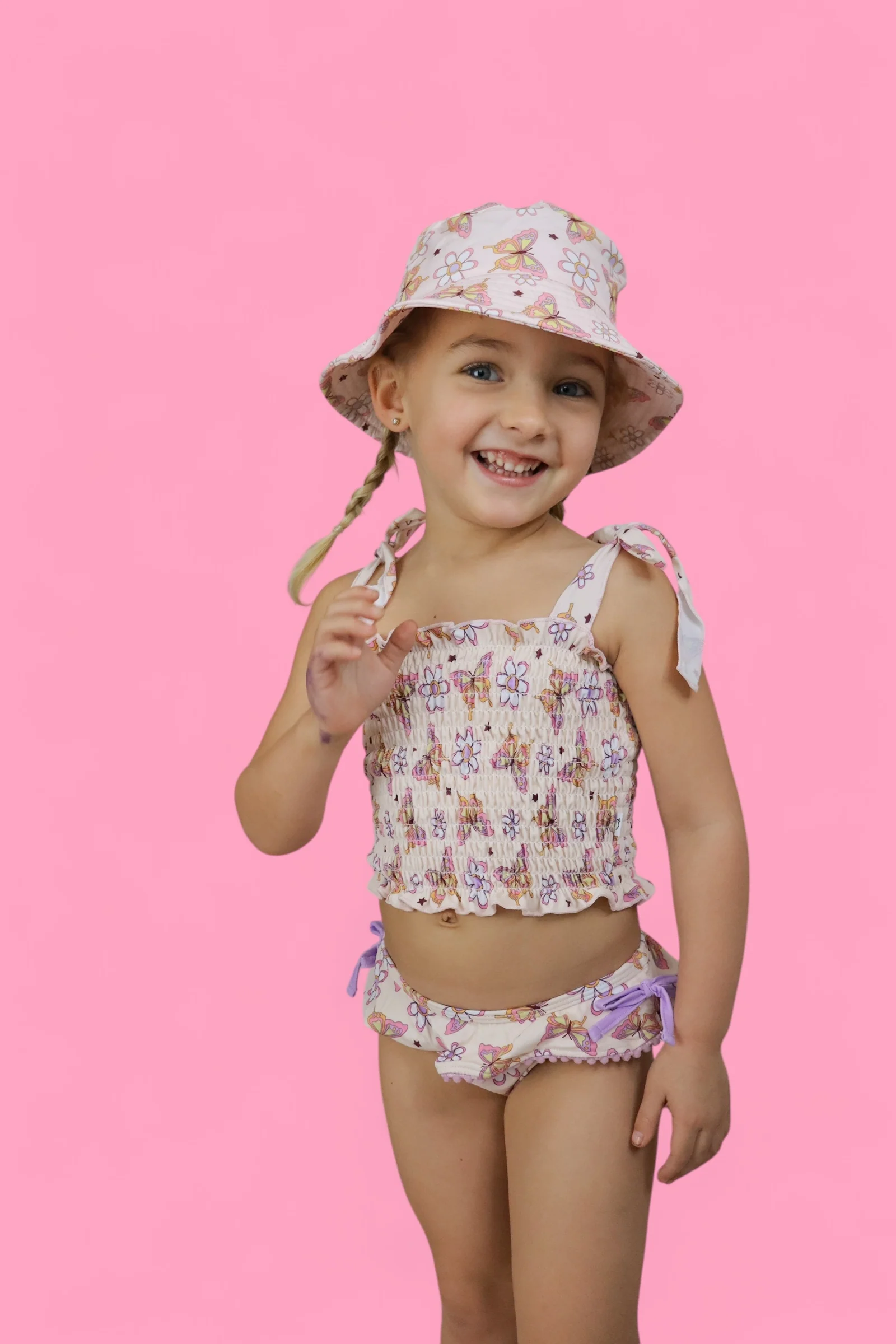 BLOSSOMIN’ BUTTERFLY DREAM SMOCKED TANKINI TWO PIECE SWIM SUIT - Image 7