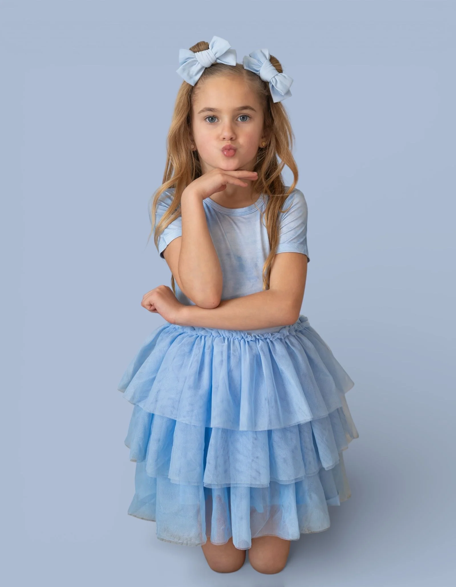 BLUE HAZE DREAM BOW HAIR CLIPS - Image 3