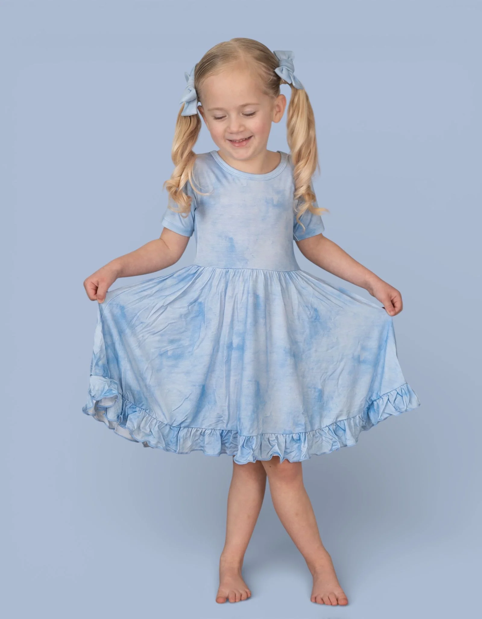 BLUE HAZE DREAM RUFFLE DRESS - Image 3