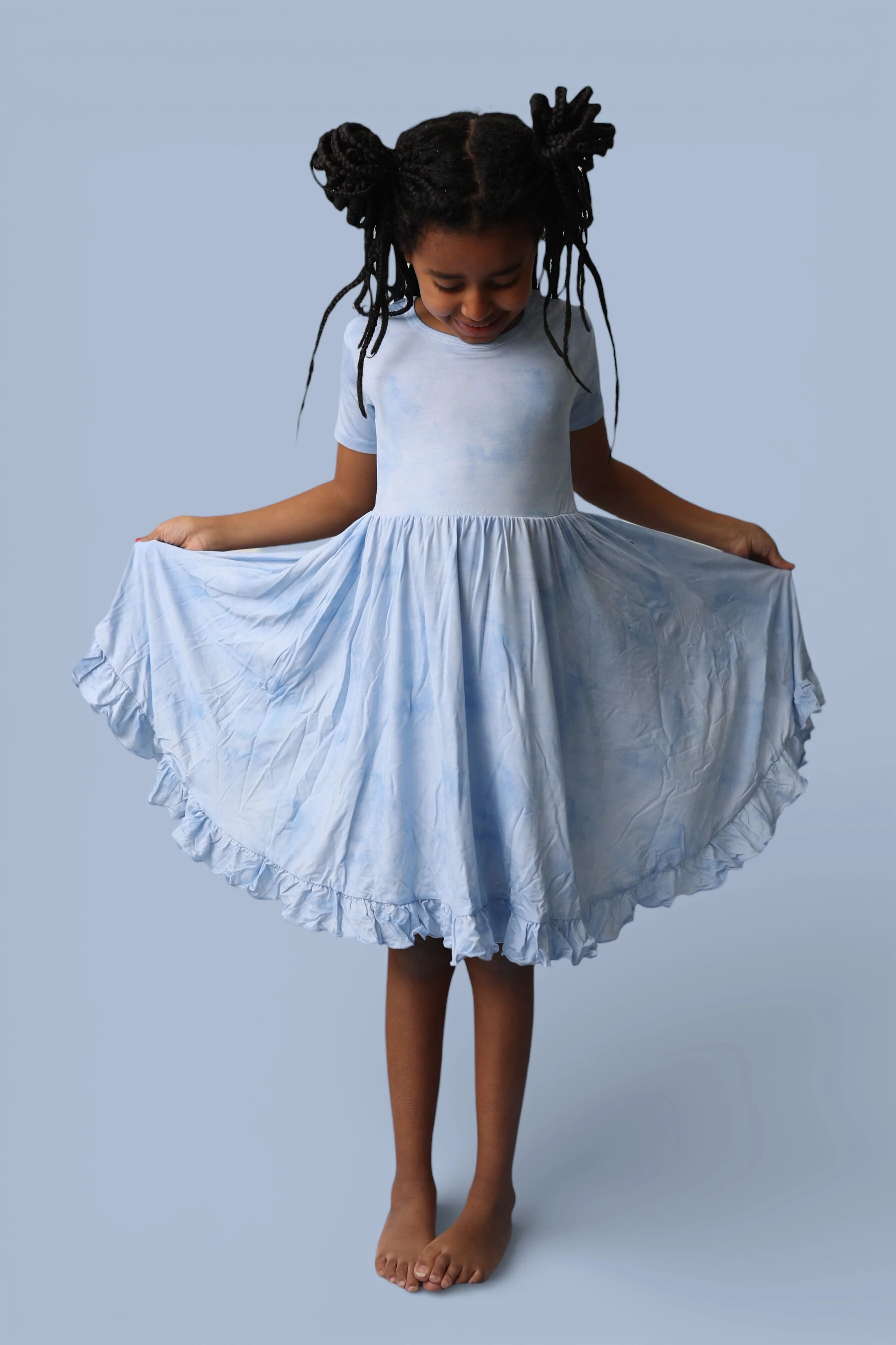 BLUE HAZE DREAM RUFFLE DRESS - Image 4