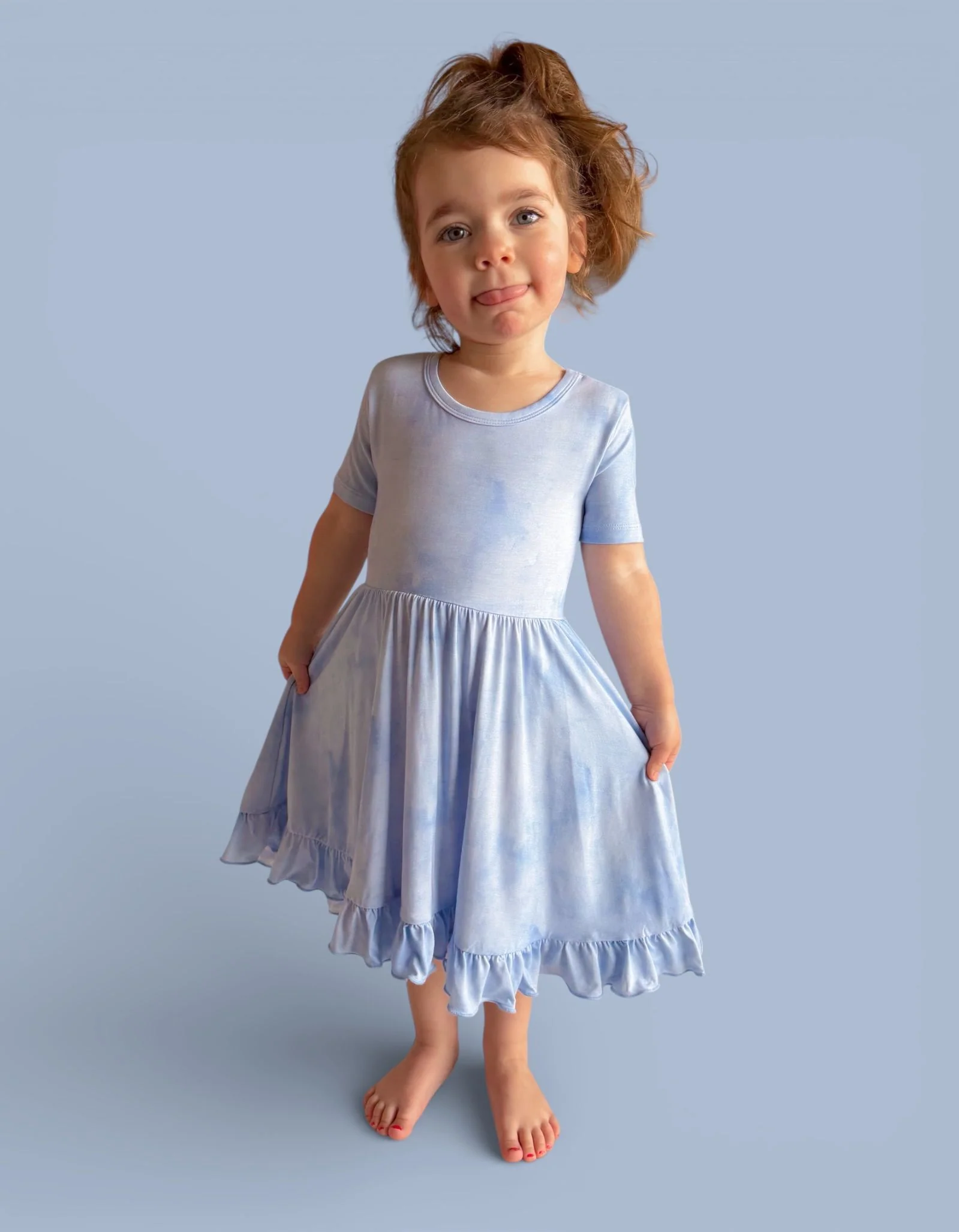 BLUE HAZE DREAM RUFFLE DRESS - Image 5