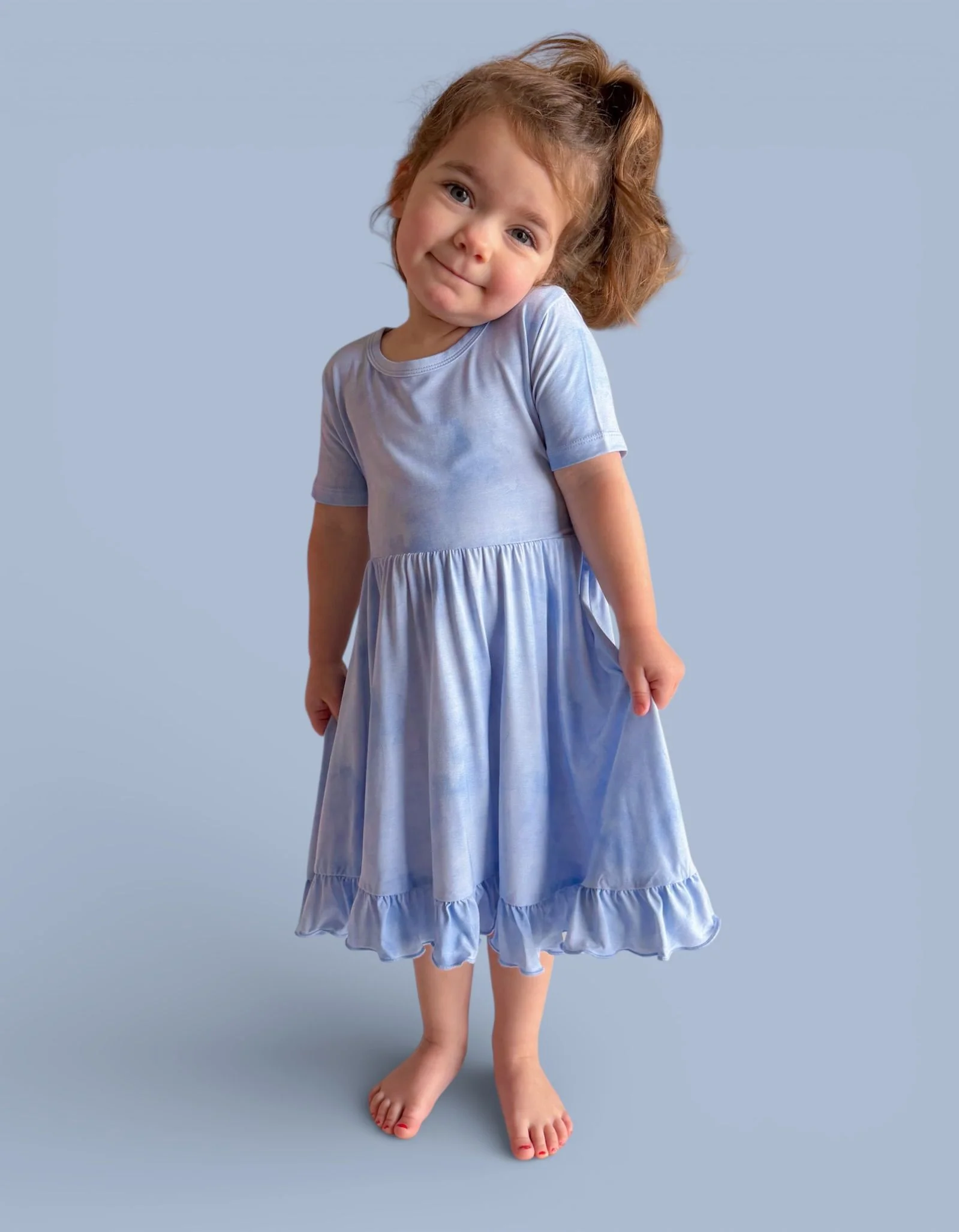 BLUE HAZE DREAM RUFFLE DRESS - Image 7