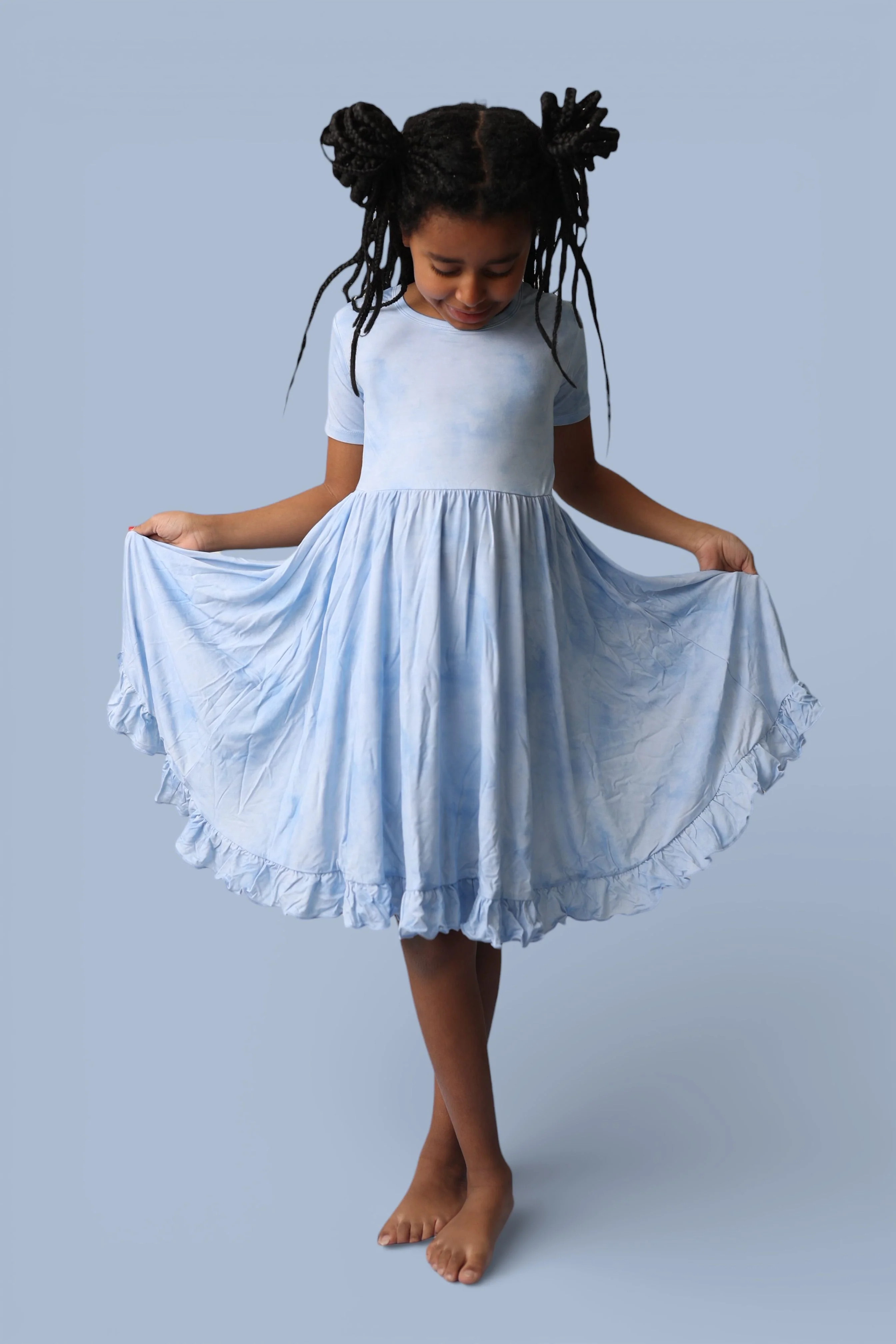 BLUE HAZE DREAM RUFFLE DRESS - Image 8