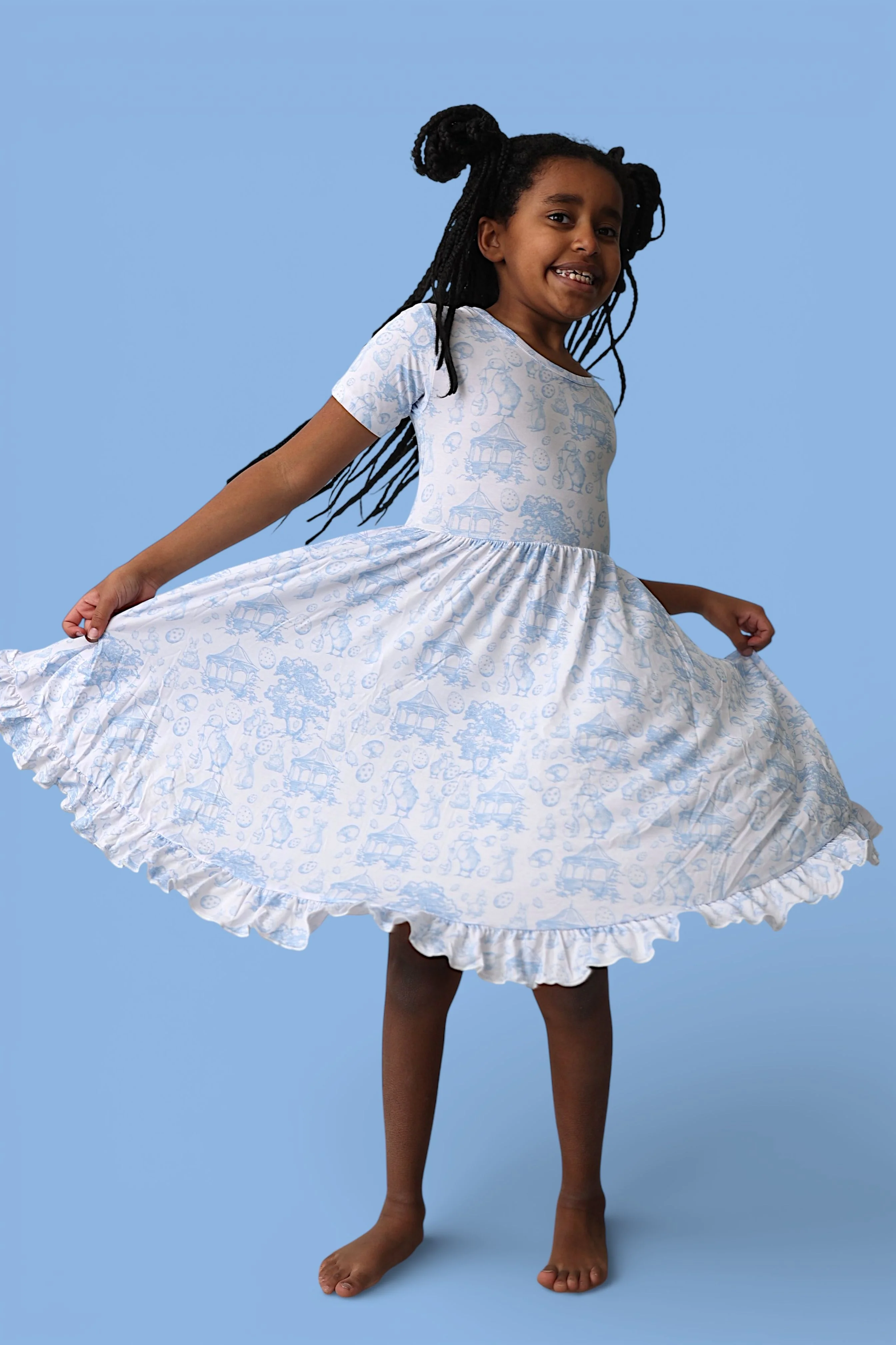 BLUEBELL EASTER TOILE DREAM RUFFLE DRESS - Image 4