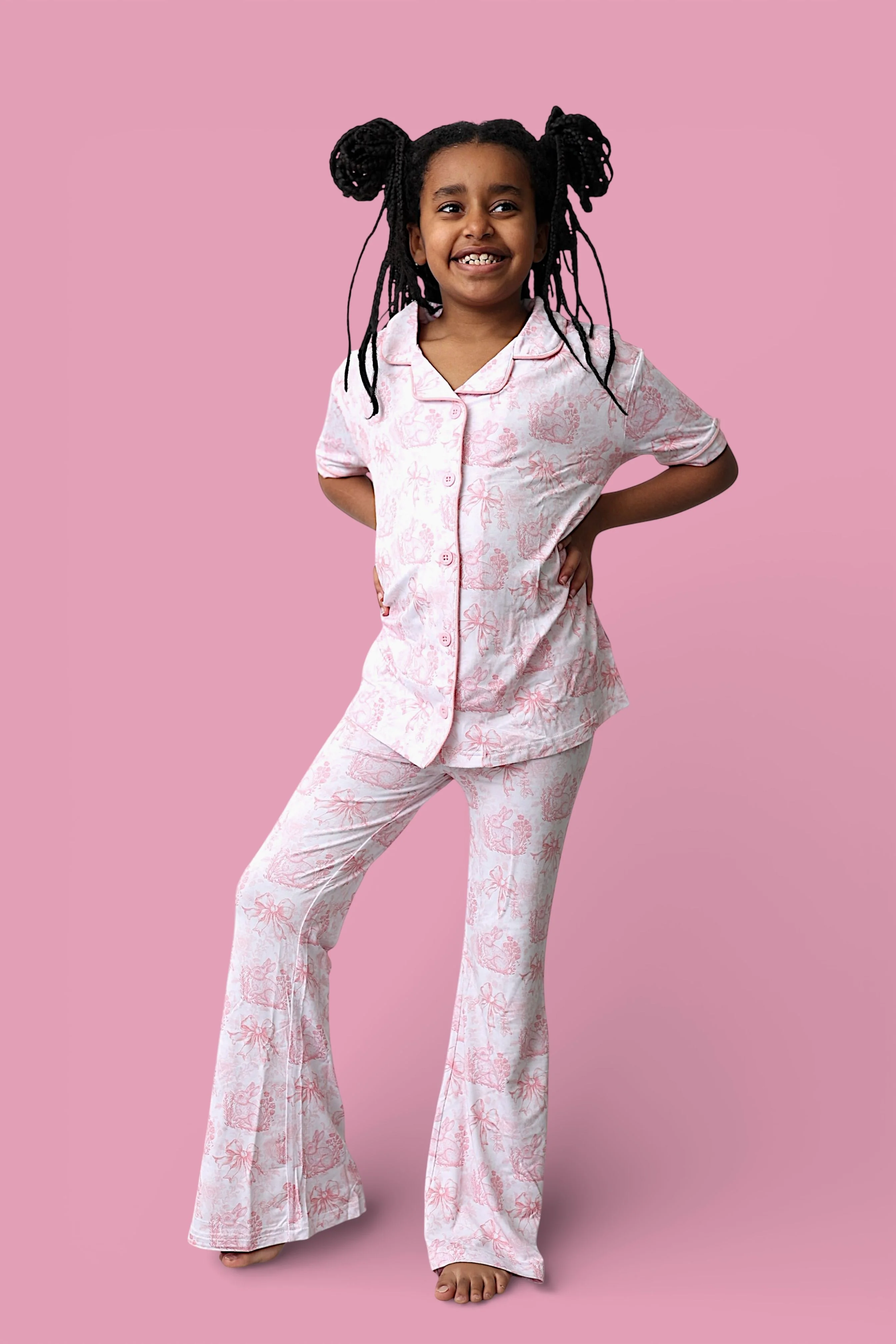 BLUSH BUNNY TOILE DREAM GIRL'S FLARE SET - Image 3