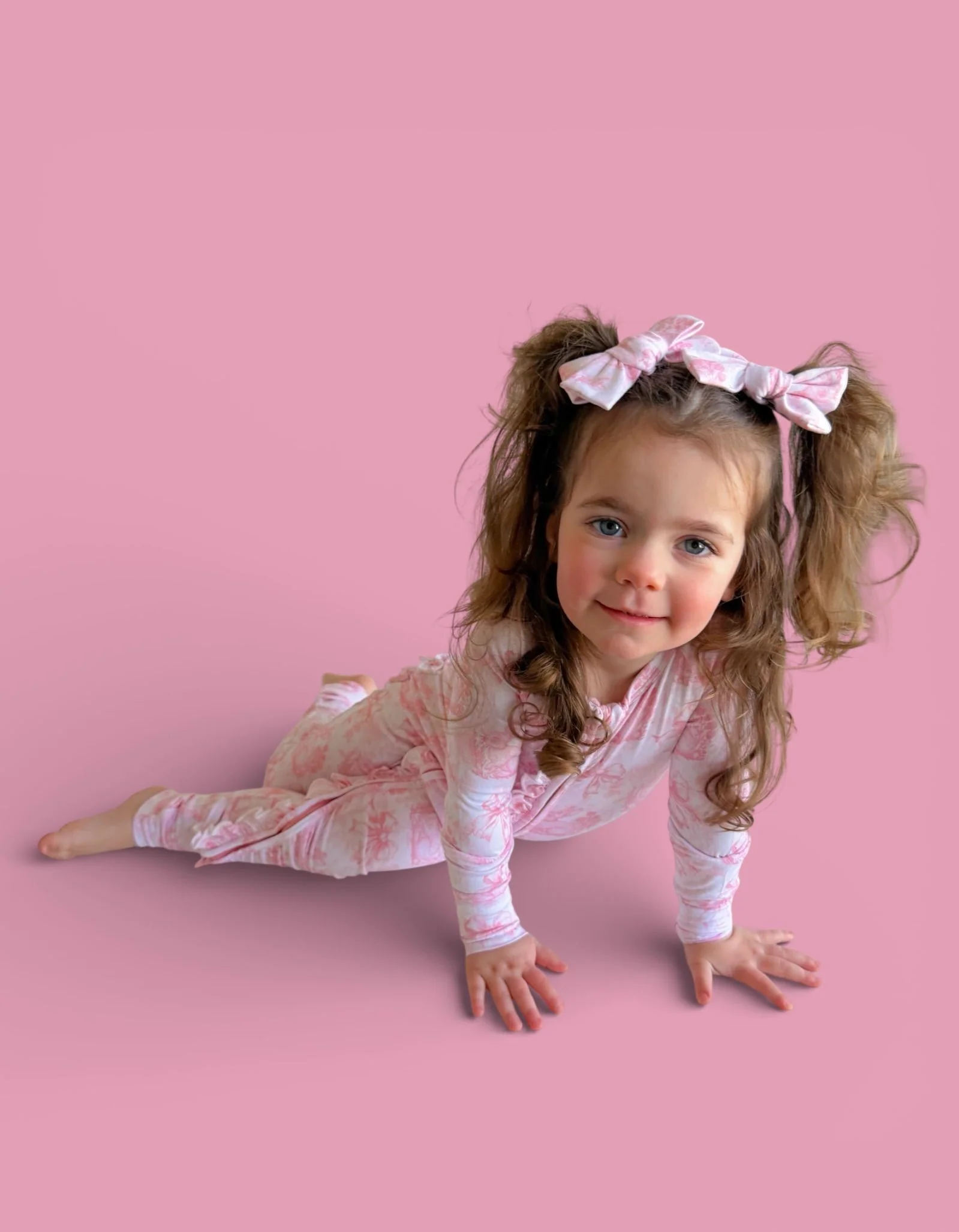 BLUSH BUNNY TOILE DREAM RUFFLE ROMPER - Image 12