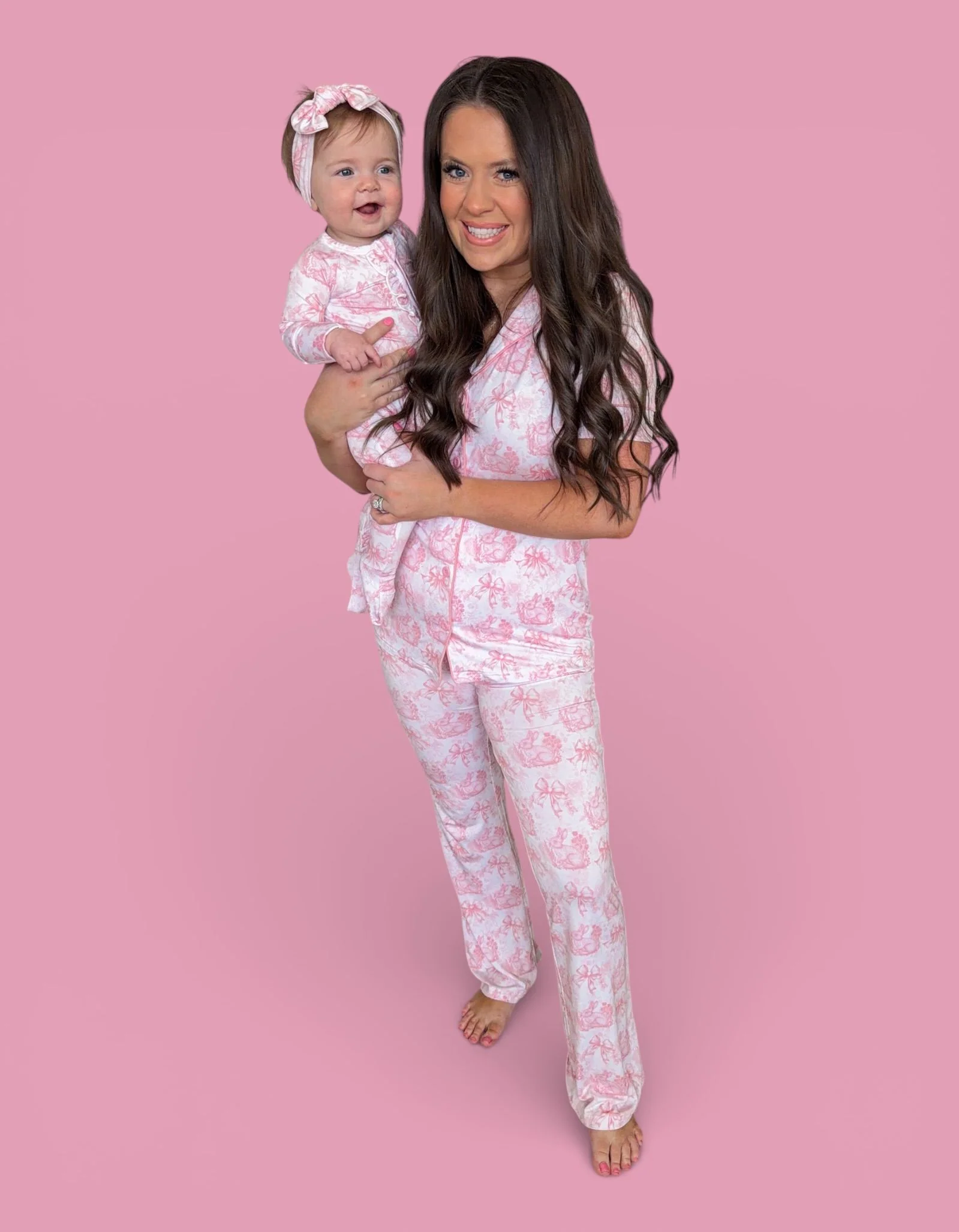 BLUSH BUNNY TOILE DREAM RUFFLE ROMPER - Image 8