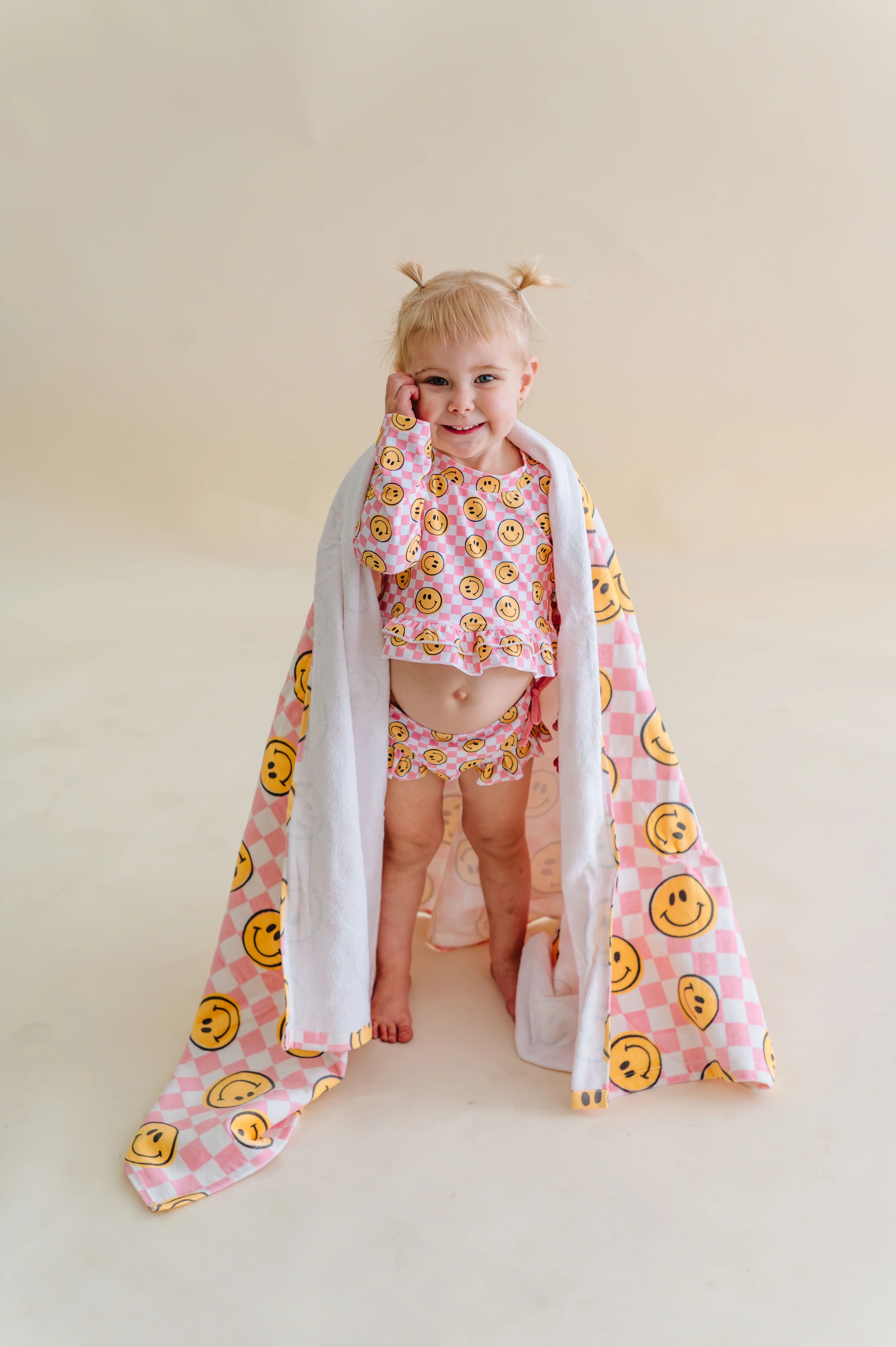 BLUSHIN' CHECKERS DREAM RASH GUARD RUFFLE TWO-PIECE SWIM SUIT - Image 7