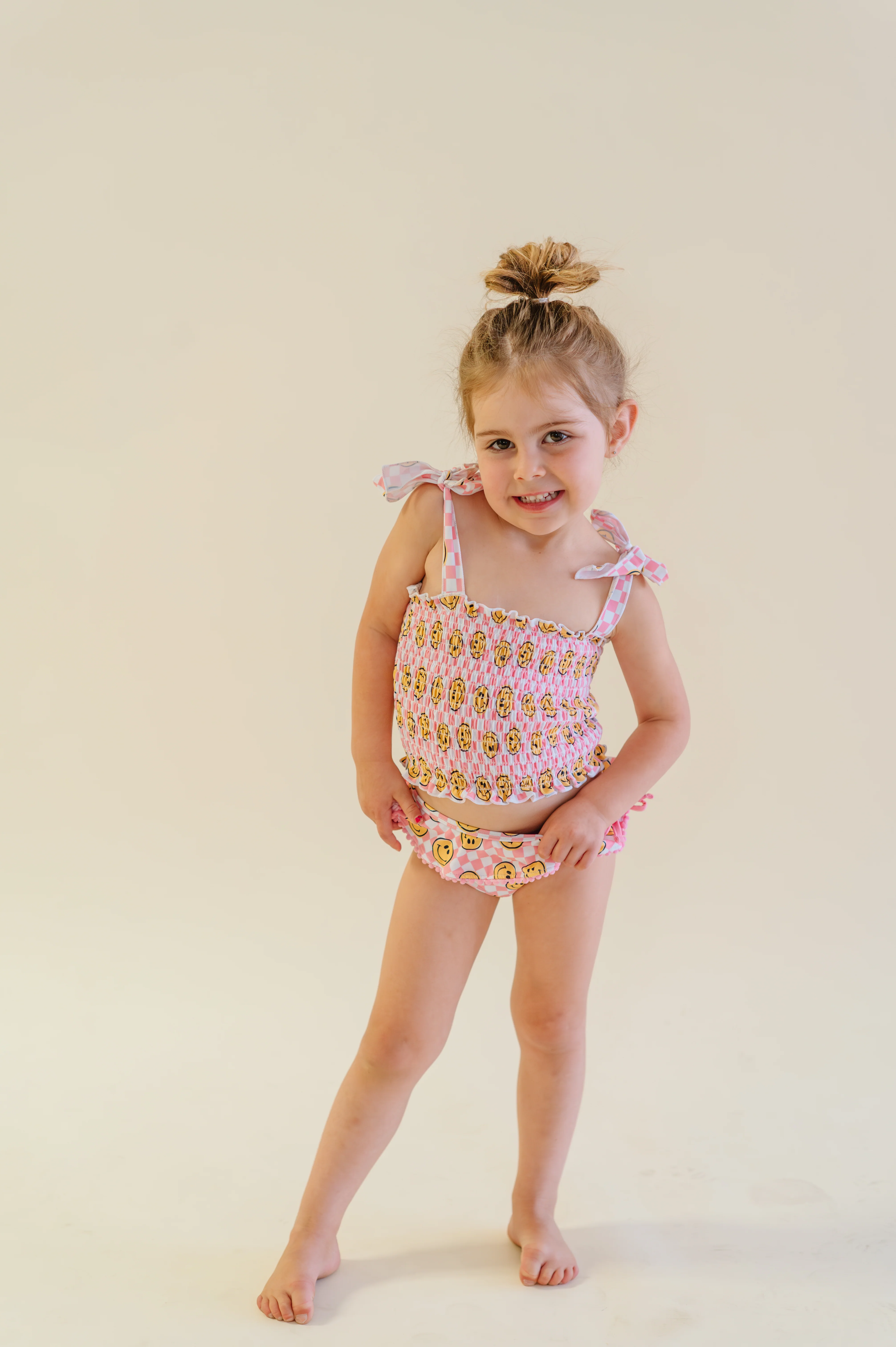 BLUSHIN' CHECKERS DREAM SMOCKED TANKINI TWO PIECE SWIM SUIT - Image 3
