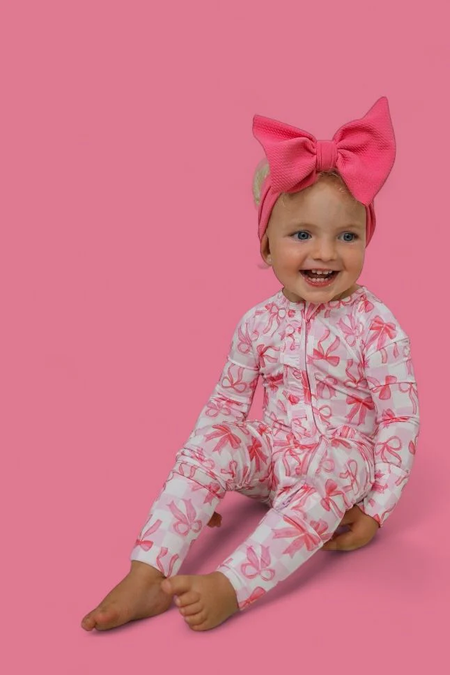 BOW CHECKERED CHARM DREAM RUFFLE ROMPER - Image 12
