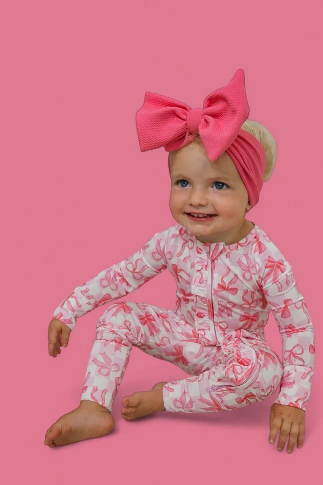 BOW CHECKERED CHARM DREAM RUFFLE ROMPER - Image 2