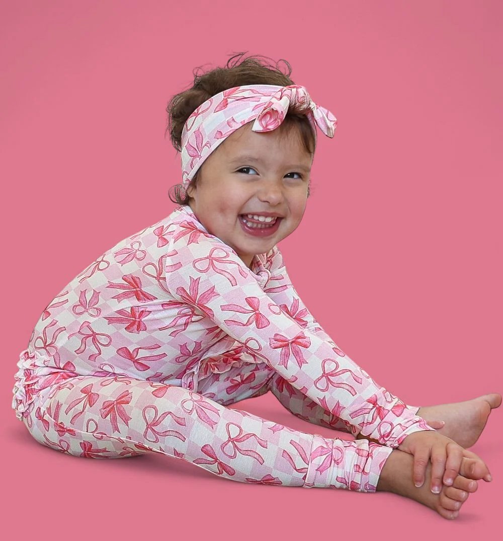 BOW CHECKERED CHARM DREAM RUFFLE ROMPER - Image 3