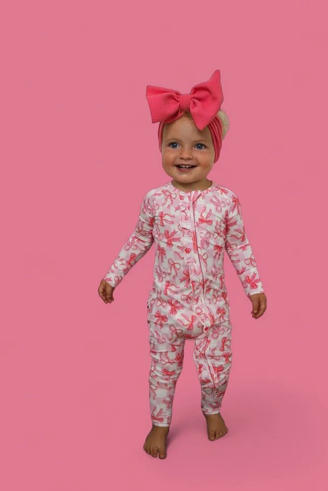 BOW CHECKERED CHARM DREAM RUFFLE ROMPER - Image 4