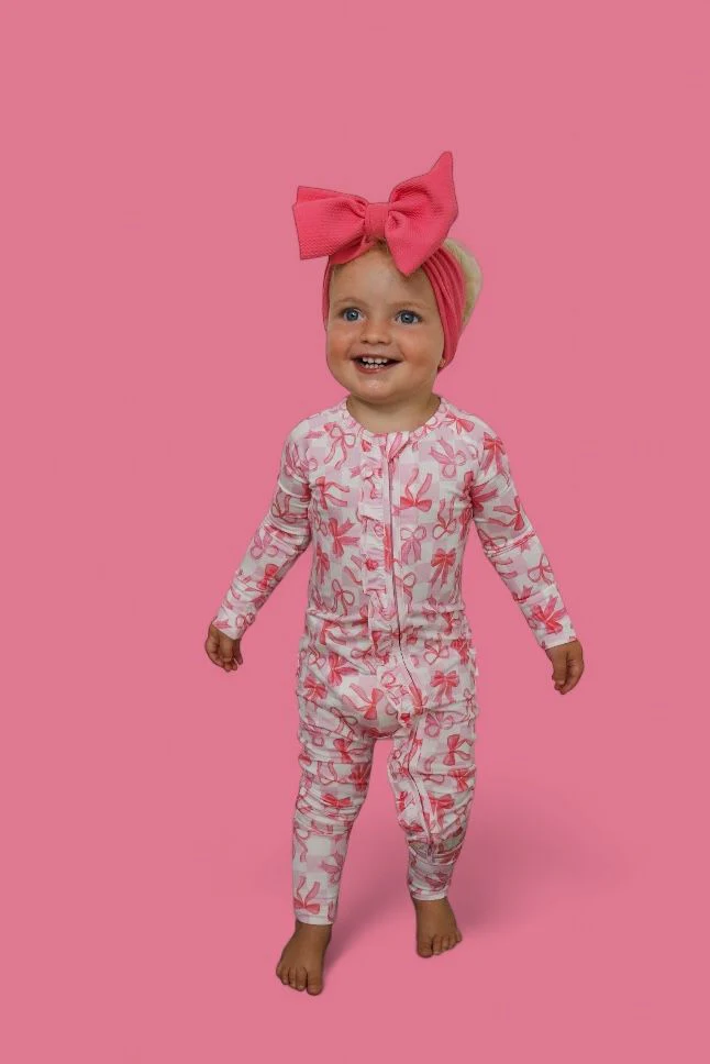 BOW CHECKERED CHARM DREAM RUFFLE ROMPER - Image 6