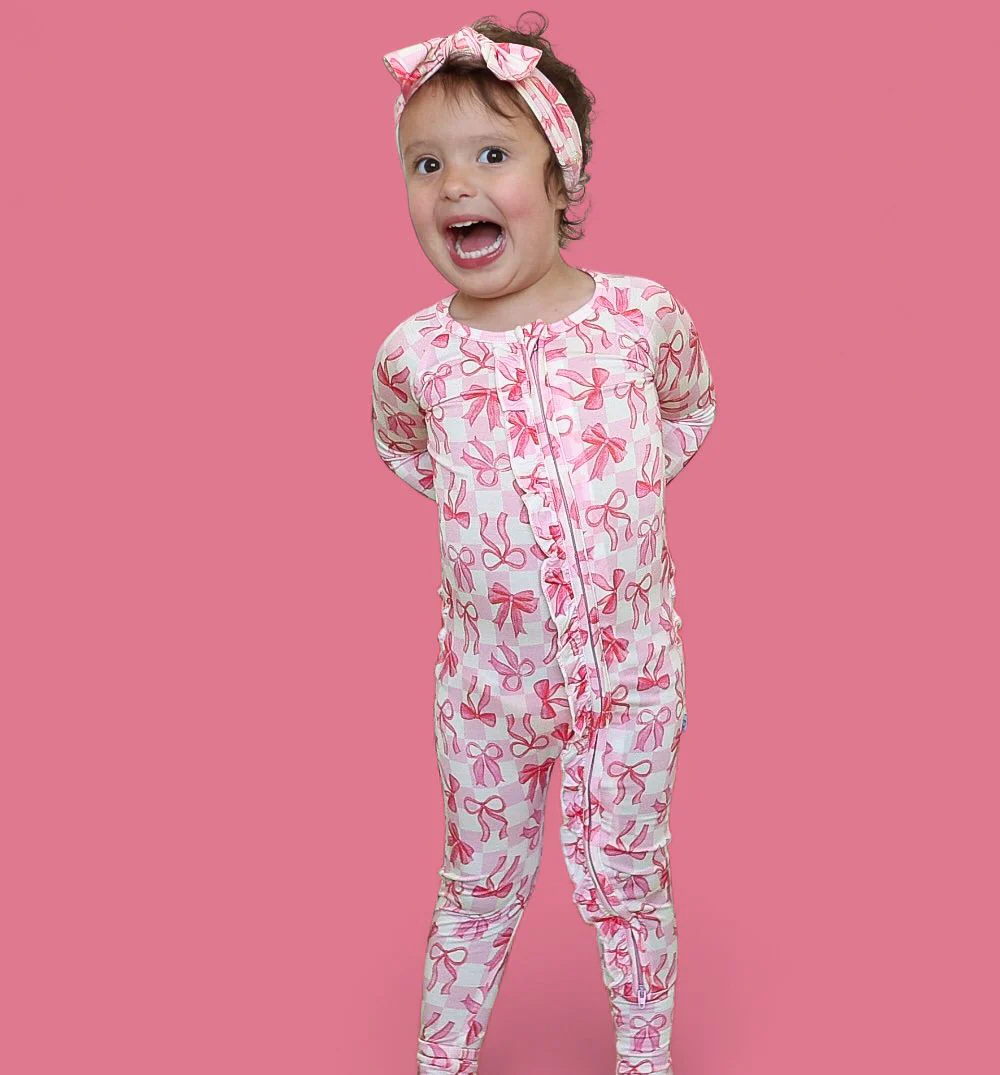 BOW CHECKERED CHARM DREAM RUFFLE ROMPER - Image 7